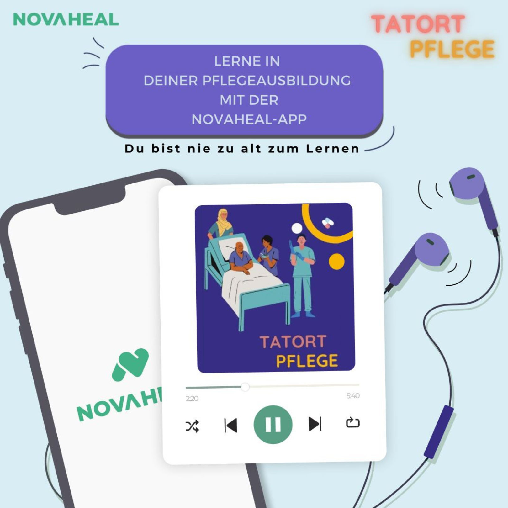 Lernen in der Pflegeausbildung per Lern-App Novaheal