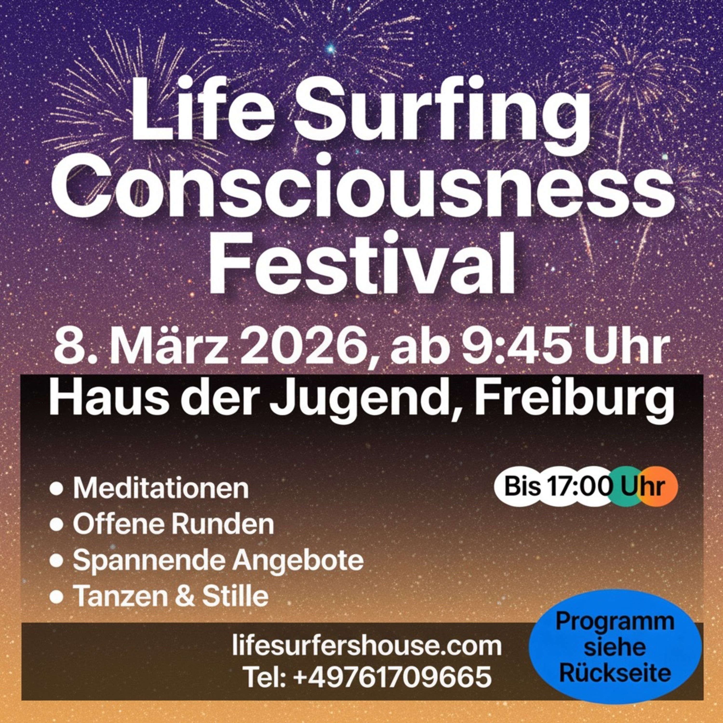 Life Surfing Bewusstseinsfestival März 2026 in Freiburg im Breisgau, Haus der Jugend - Promo Info Clip mit Bhashkar Perinchery-//. Auf Spotify ist die Videoversion des Clips verfügbar