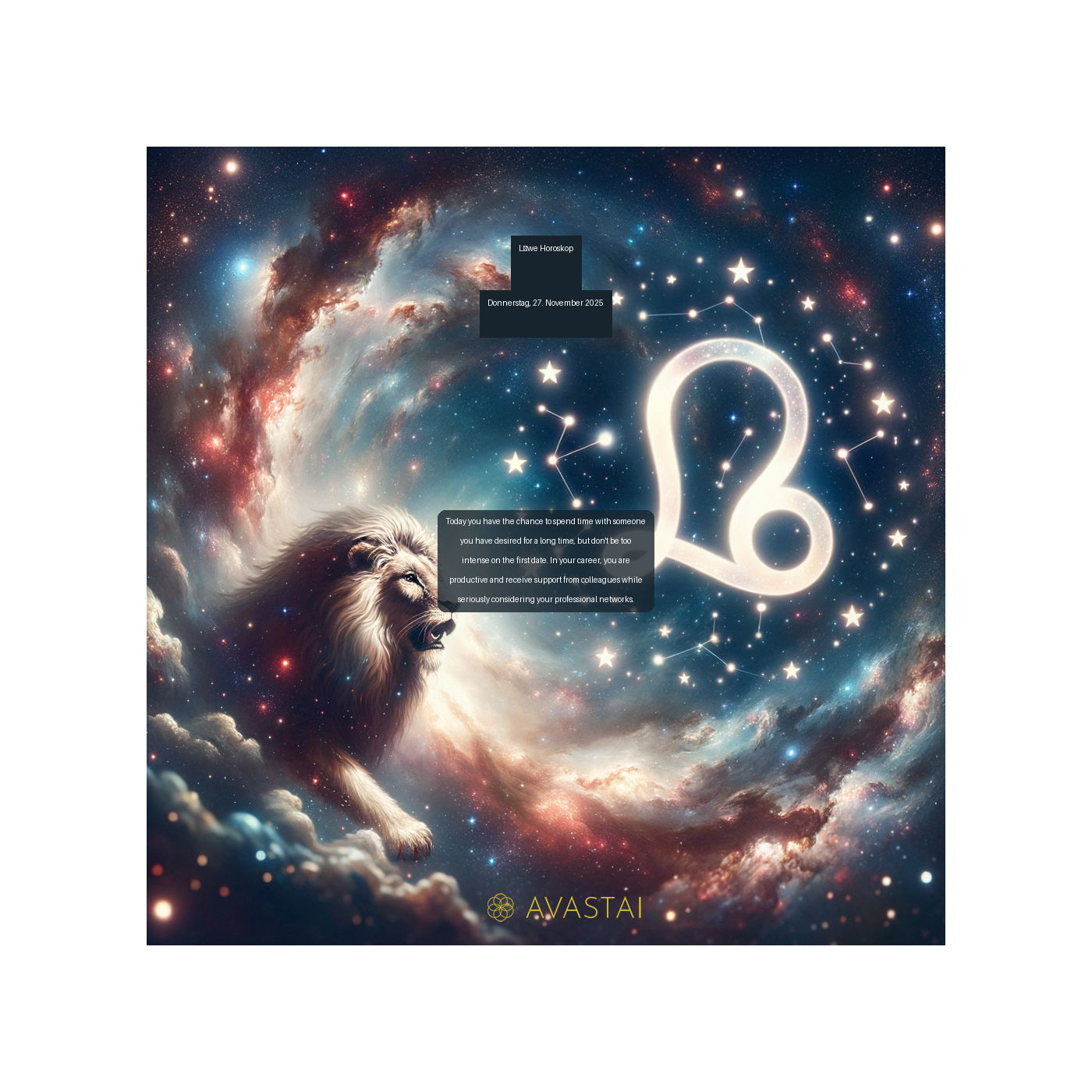 Löwe Horoskop für den Donnerstag, 27. November 2025: