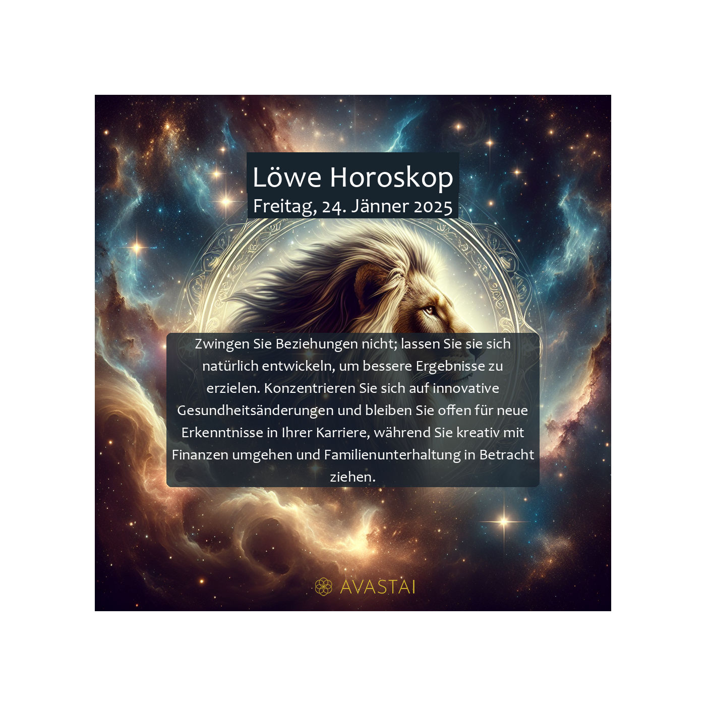 Löwe Horoskop für den Freitag, 24. Jänner 2025: