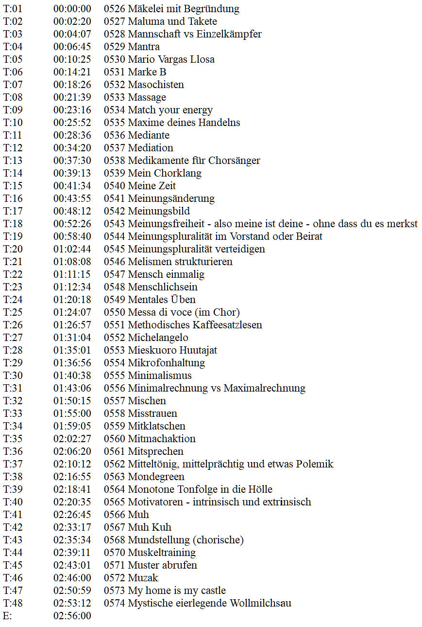 M (526 Mäkelei mit Begründung - 574 Mystische eierlegende Wollmilchsau)