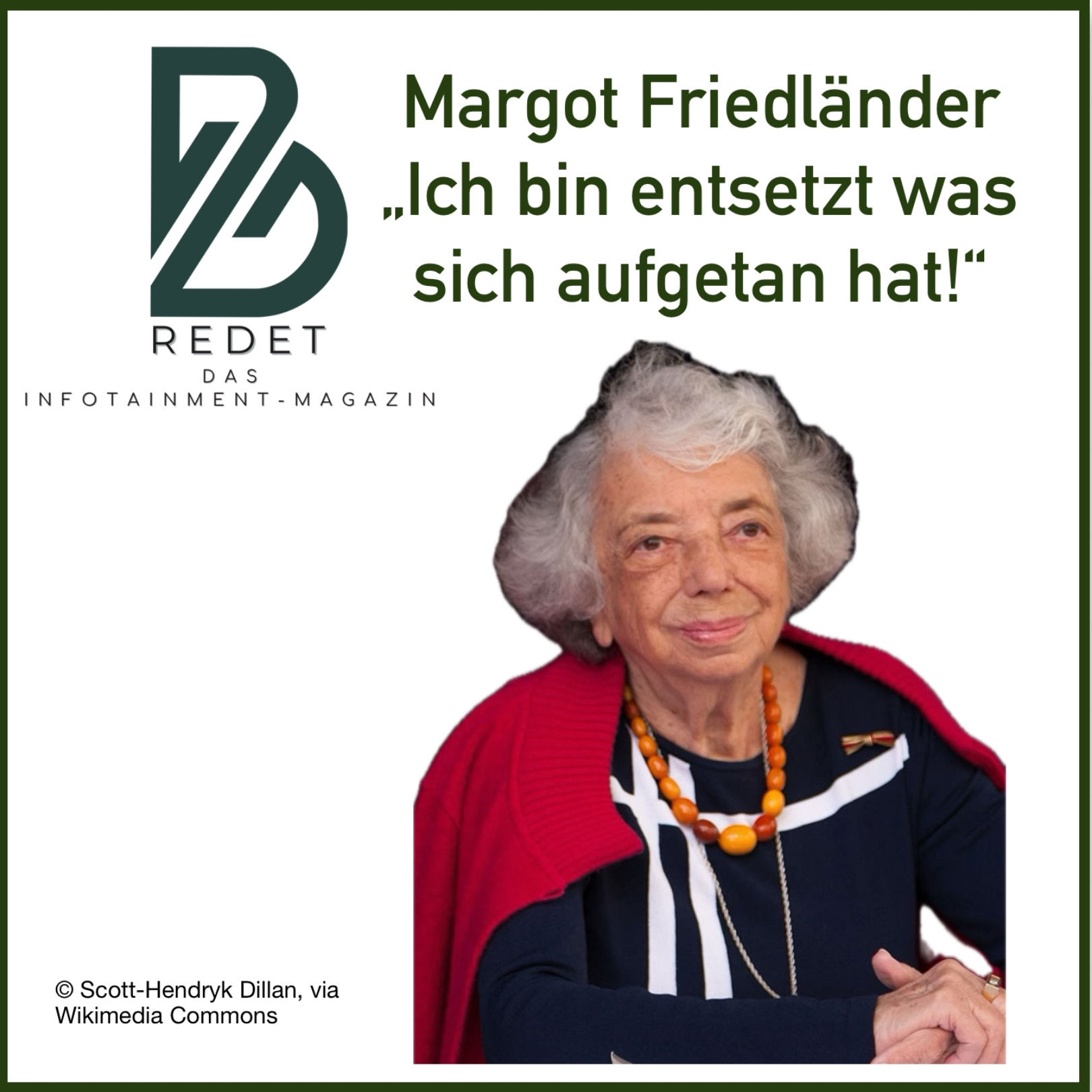 Margot Friedlländer: "Ich bin entsetzt, was sich aufgetan hat."