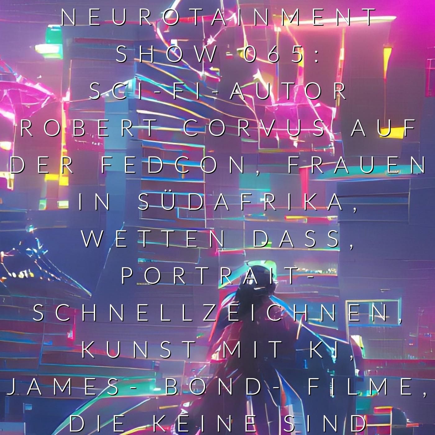 NEUROTAINMENT SHOW 065: SCI-FI-AUTOR ROBERT CORVUS AUF DER FEDCON, FRAUEN IN SÜDAFRIKA, WETTEN DASS, PORTRAIT- SCHNELLZEICHNEN, KUNST MIT KI, JAMES- BOND- FILME, DIE KEINE SIND