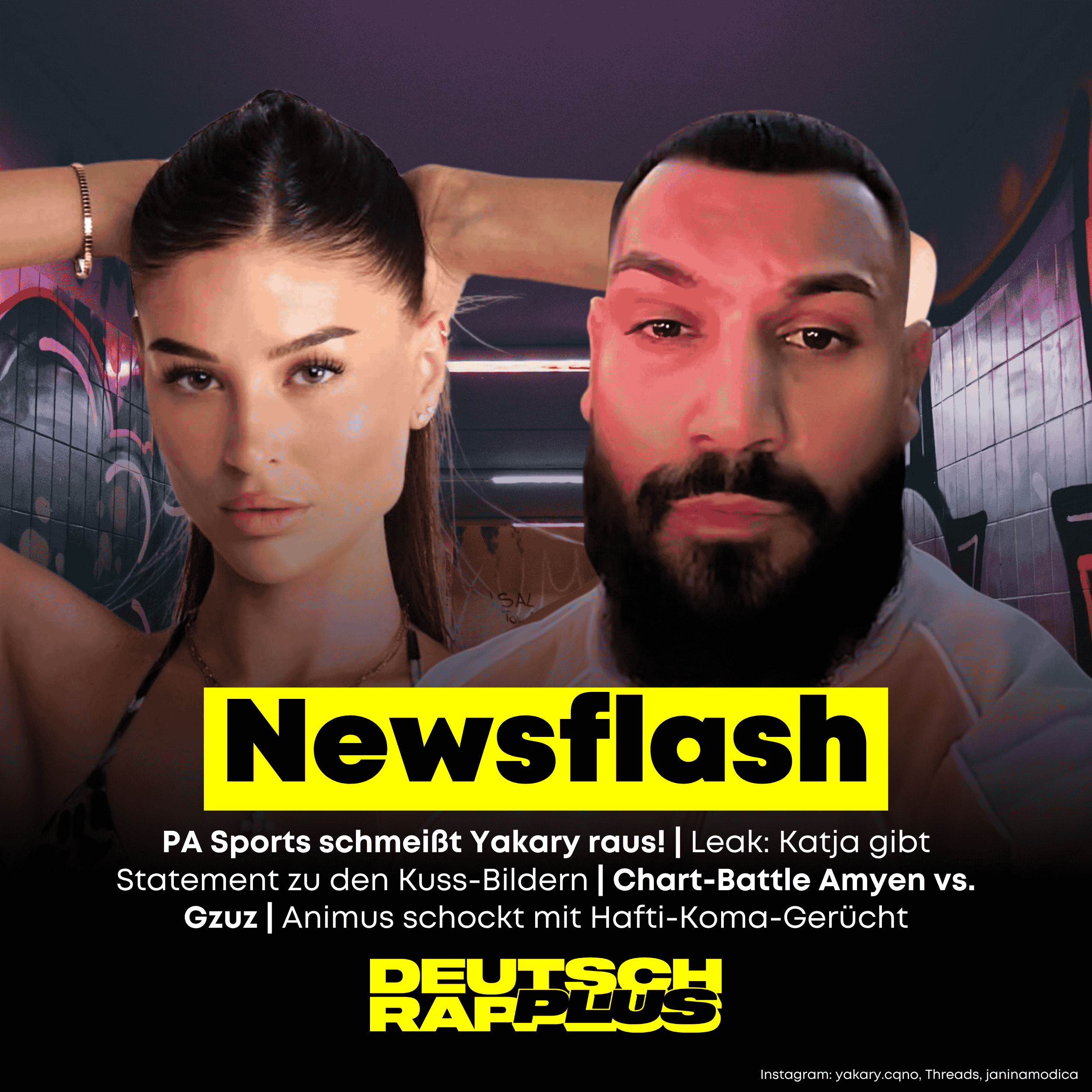 Newsflash 🚨 PA Sports schmeißt Yakary raus | Bilder-Leak bei Katja Krasavice | Animus verbreitet Fakenews zu Haftbefehl