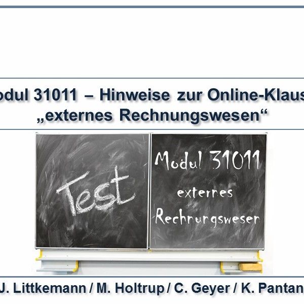 Online-Klausur Externes Rechnungswesen 22-09: Informationsveranstaltung