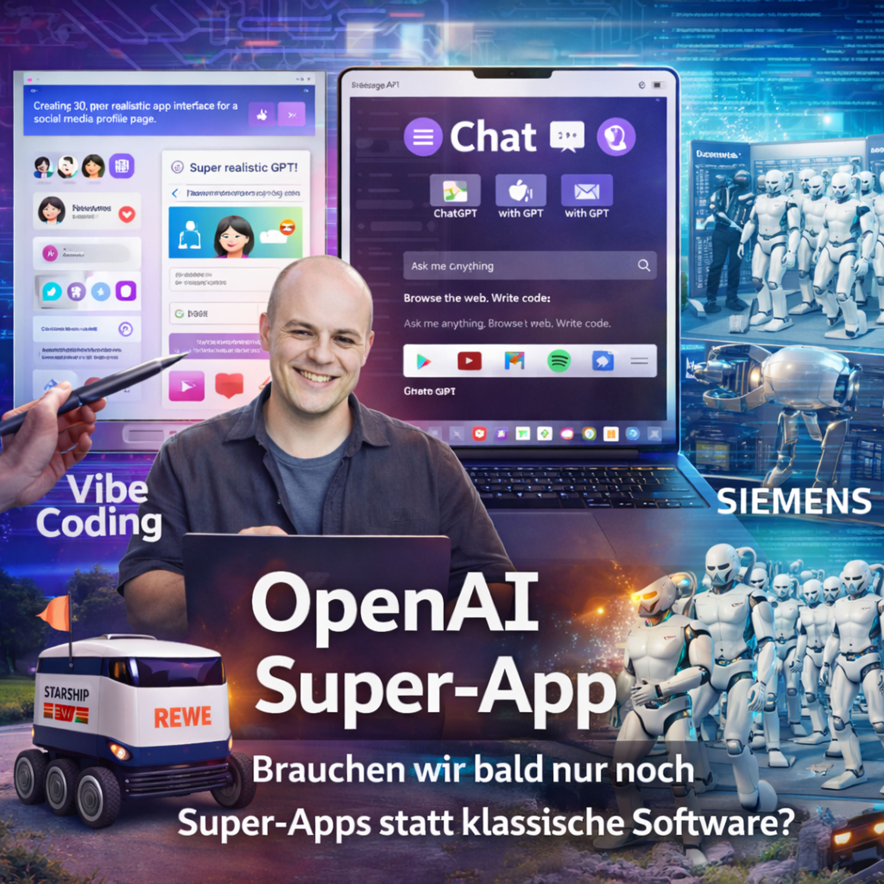 OpenAI plant ChatGPT Super App | GPT-5.4 mini & nano |&nbsp;Gemini Vibe Coding Update & Vibe Design | Microsofts Bildmodell MAI 2 |&nbsp;Adobe Firefly Update |&nbsp;Rewe mit Lieferroboter |&nbsp;Siemens & UBTech