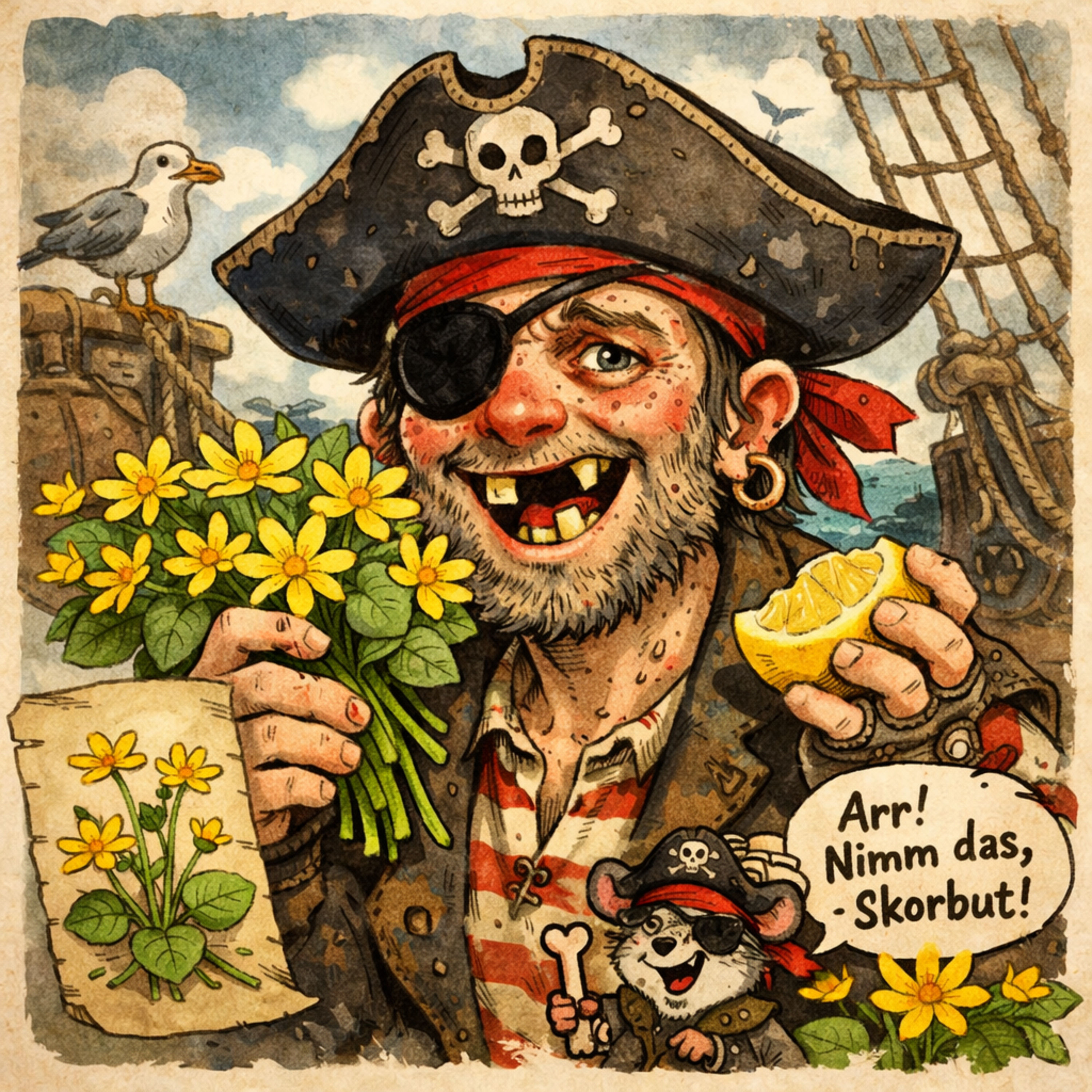 Piraten, Zahnlücken und ein kleines Frühlingskraut-Scharbockskraut