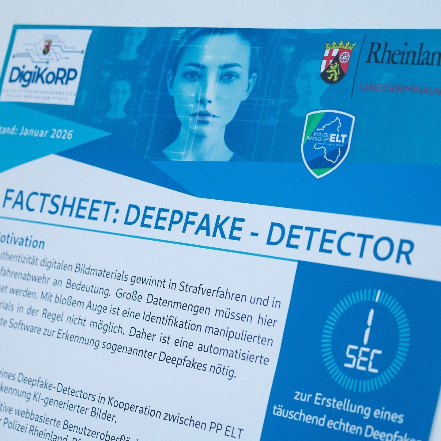 Polizei in Rheinland-Pfalz hat einen DeepFakeDetector