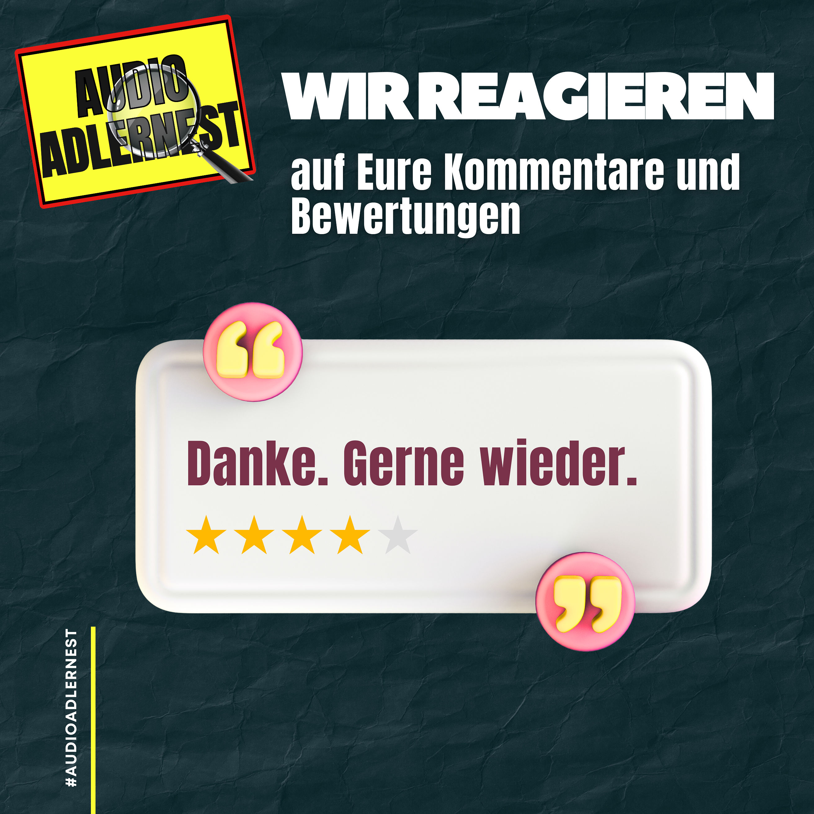 Reaction - Folge - Wir reagieren auf Eure Bewertungen und Kommentare - Audio Adlernest (#084)