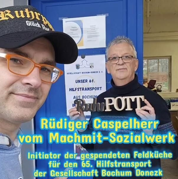 Rüdiger Caspelherr vom Machmit-Sozialwerk & die Feldküche-Spende #66