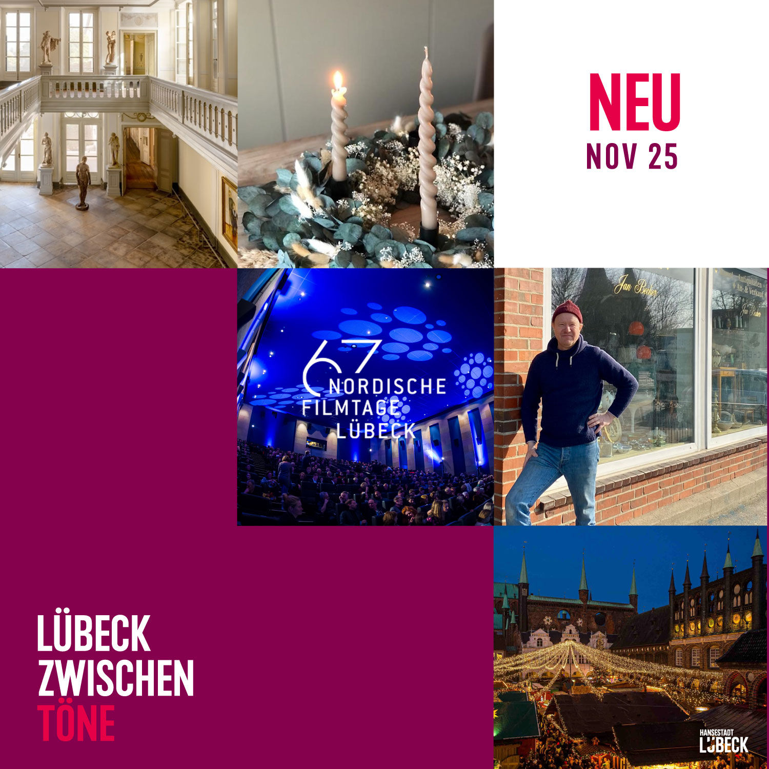 Schatzkammern, das Behnhaus, Nordische Filmtage, Weihnachtswichtel und Kränze basteln in Lübeck