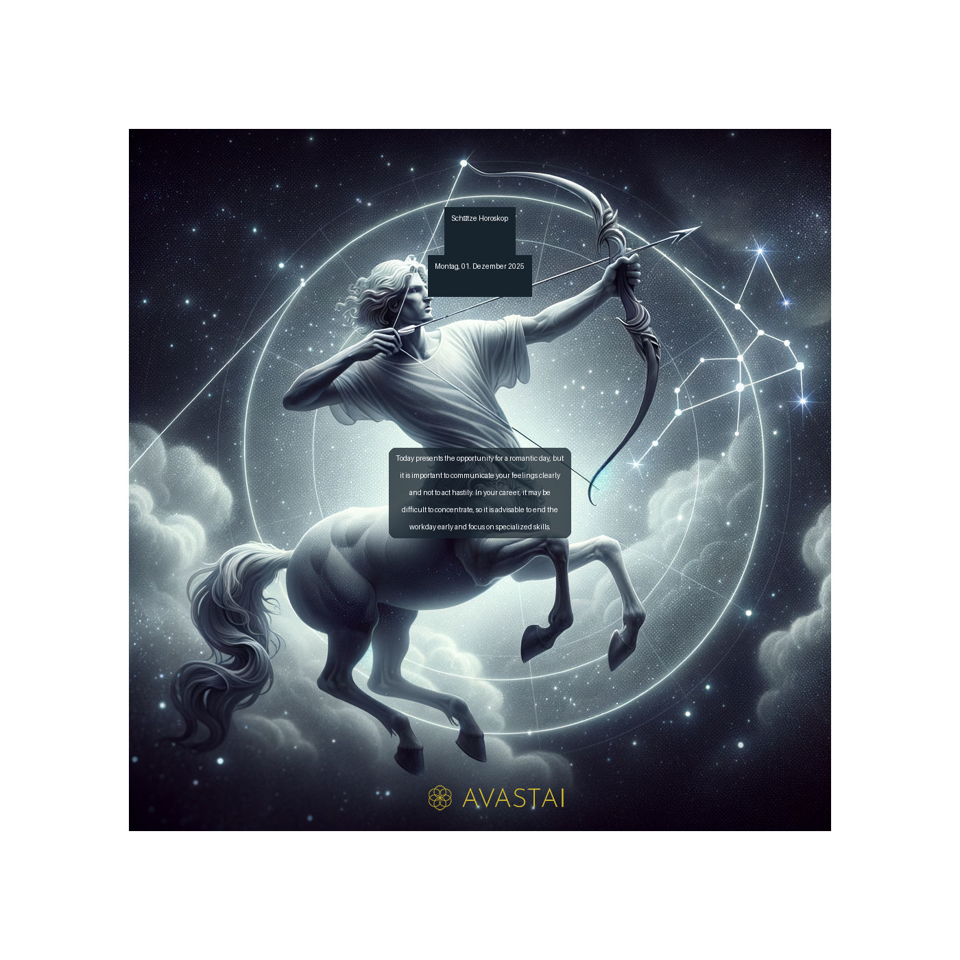 Schütze Horoskop für den Montag, 01. Dezember 2025: