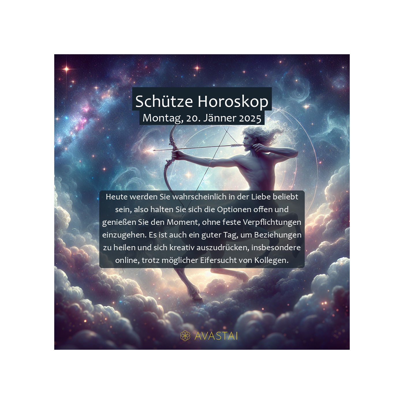 Schütze Horoskop für den Montag, 20. Jänner 2025: