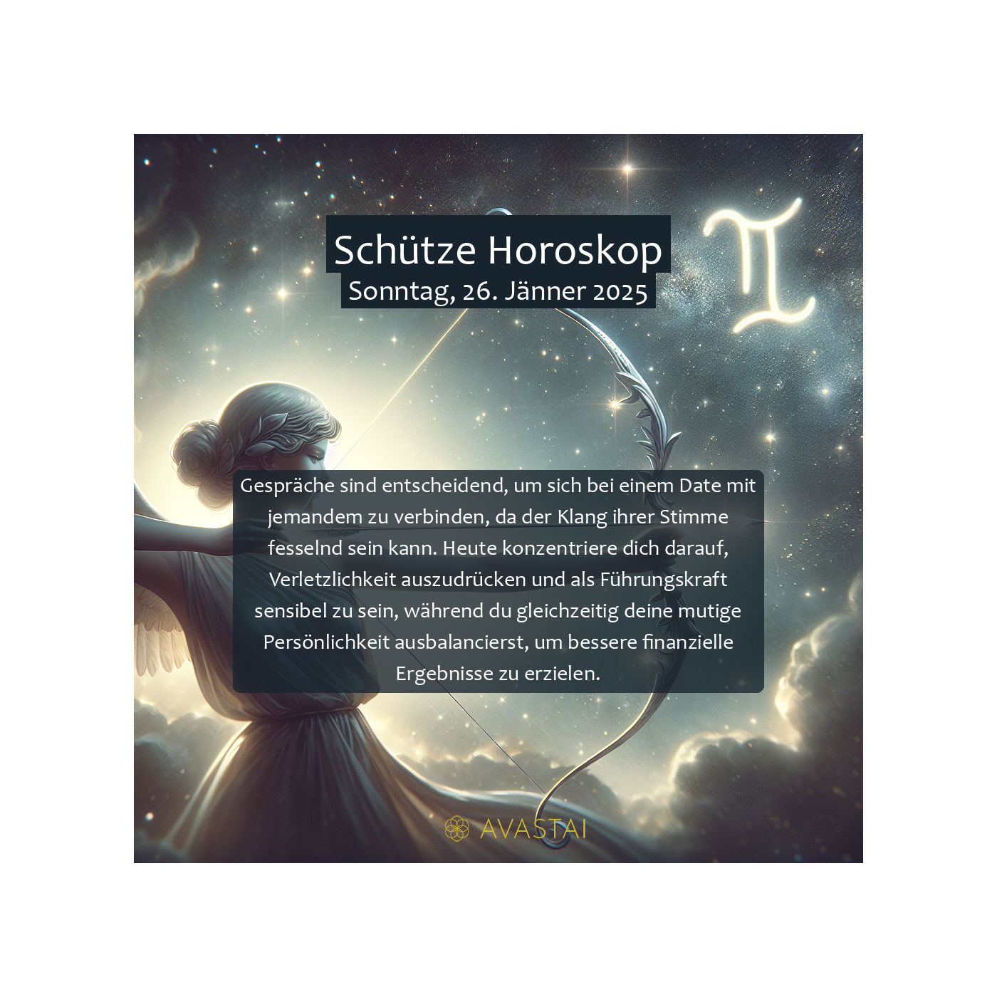 Schütze Horoskop für den Sonntag, 26. Jänner 2025: