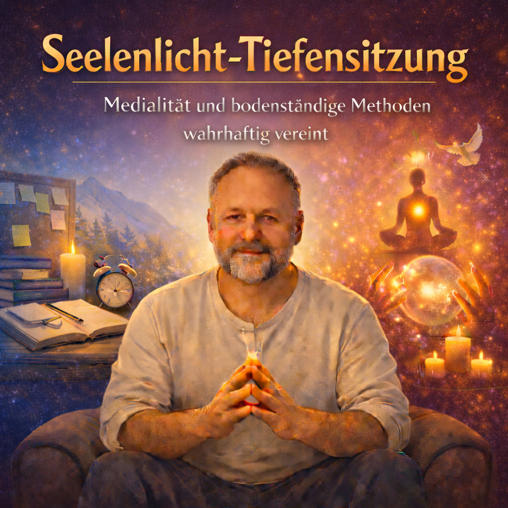 Seelenlicht-Tiefensitzung – Premium-Tiefenarbeit, die Medialität und bodenständige Methoden vereint