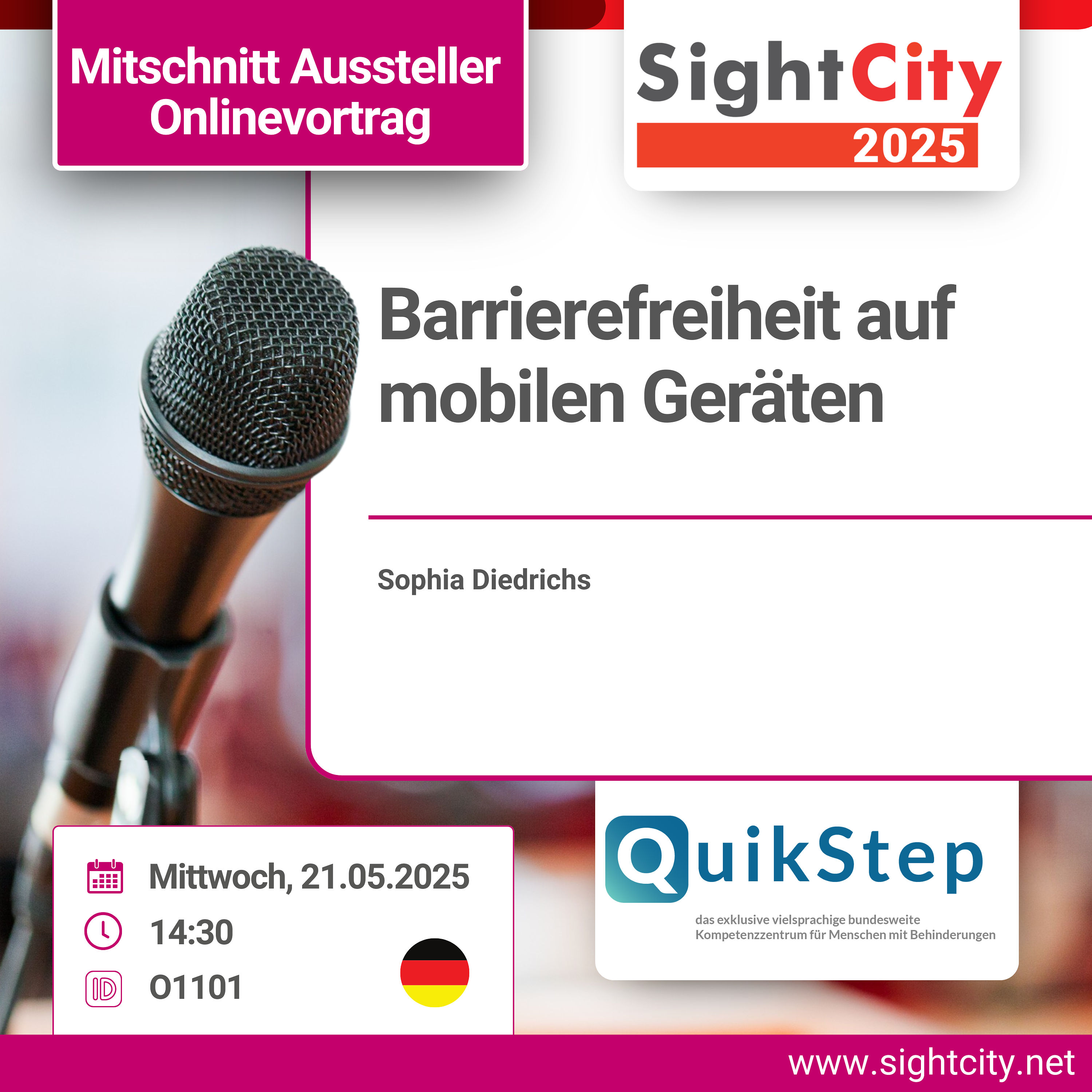 SightCity 2025: Barrierefreiheit auf mobilen Geräten (O1101)