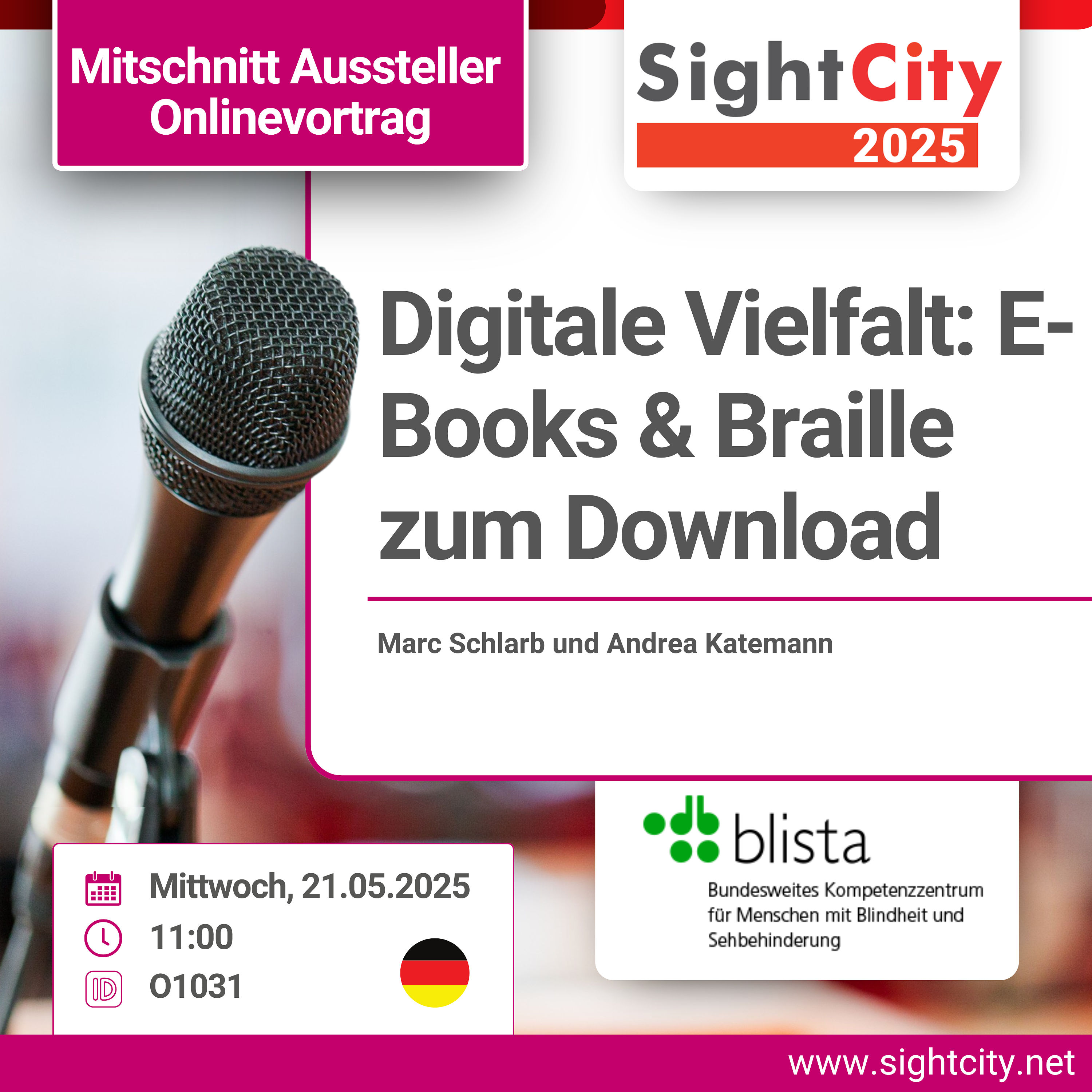 SightCity 2025: Digitale Vielfalt: E-Books & Braille zum Download (O1031)