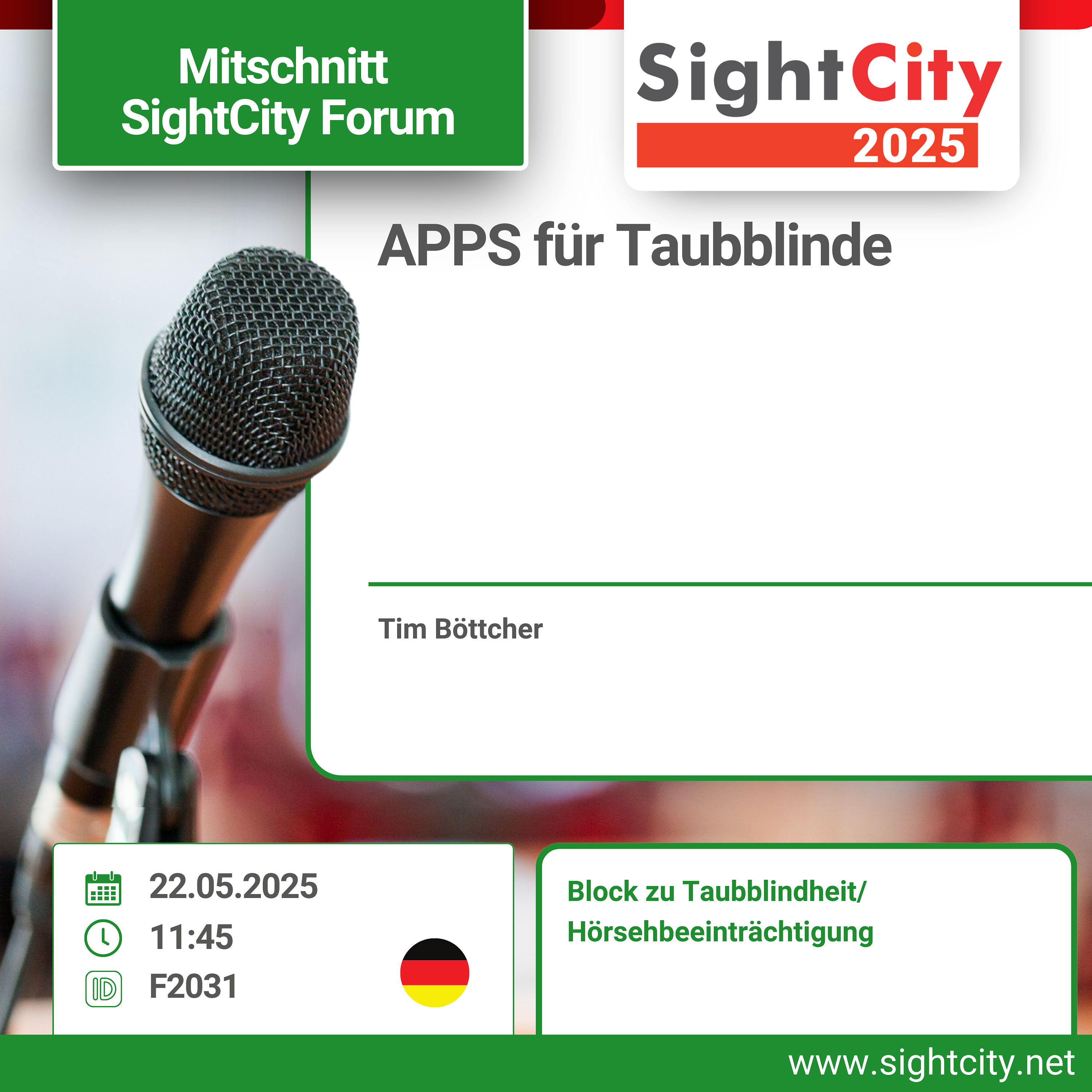 SightCity Forum 2025 - Apps für Taubblinde (F2031)