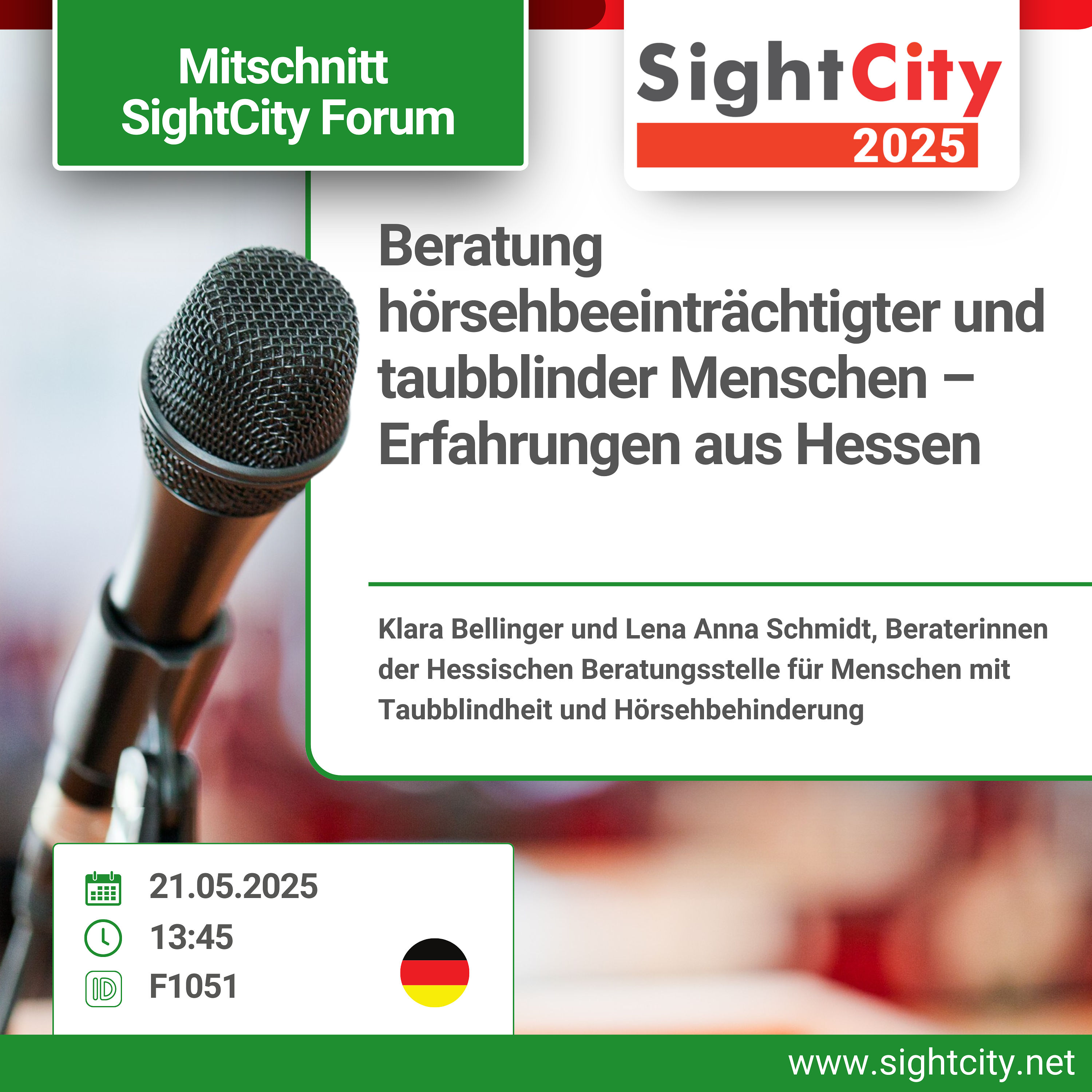 SightCity Forum 2025 - Beratung hörsehbehinderter und taubblinder Menschen (F1051)
