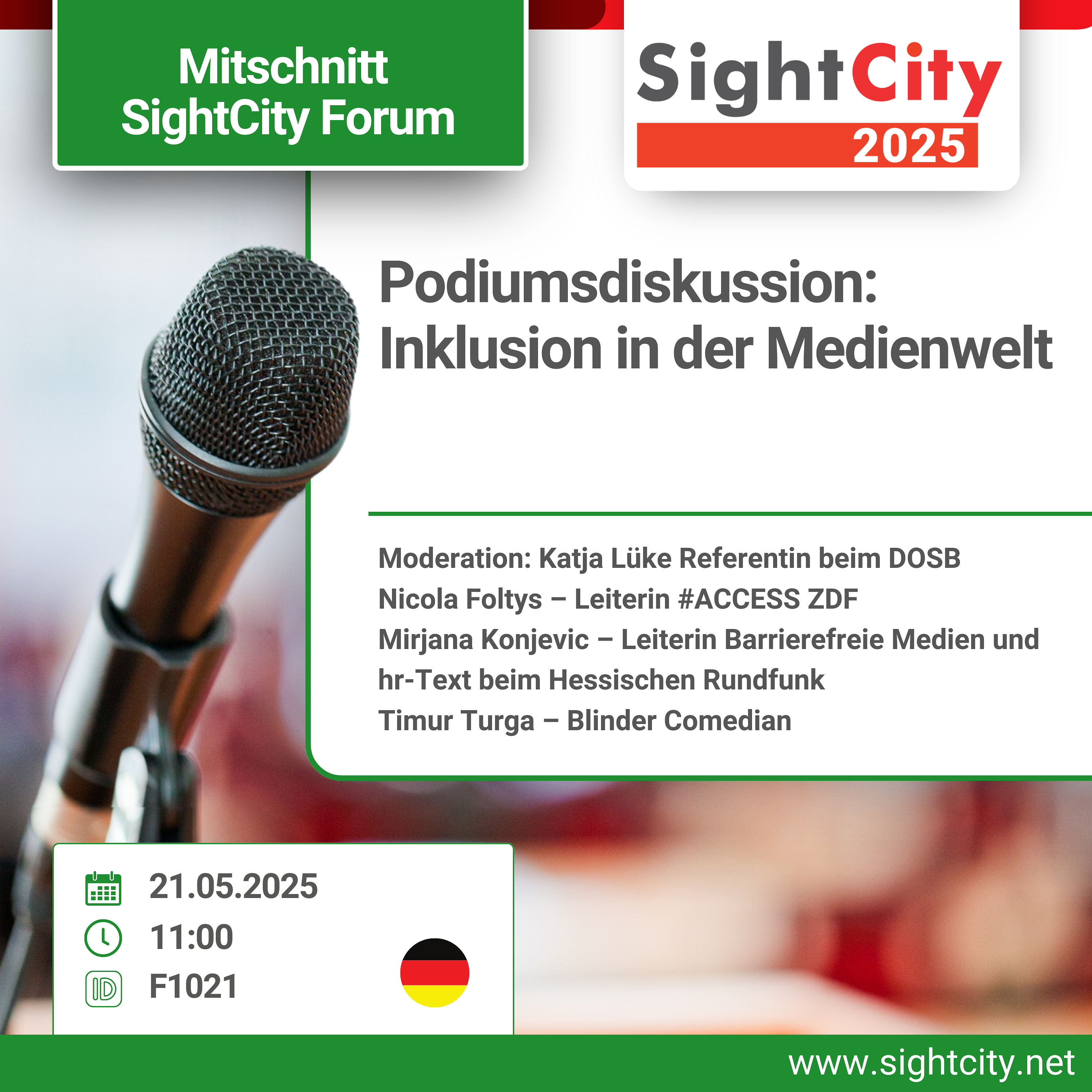 SightCity Forum 2025 - Inklusion in den Medien - Podiumsdiskussion (F1021)