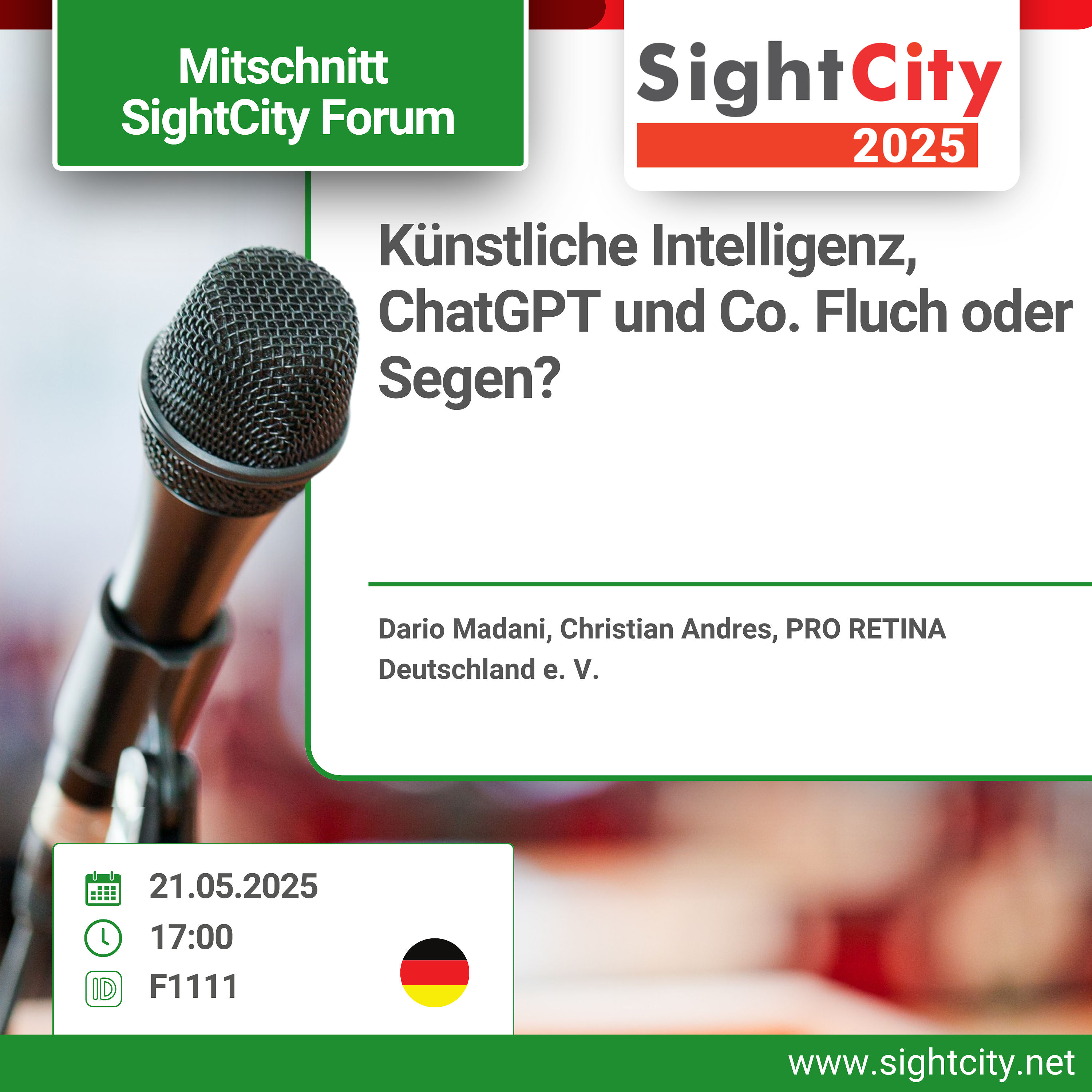 SightCity Forum 2025 - Künstliche Intelligenz, ChatGPT und Co. - Fluch oder Segen? (F1111)