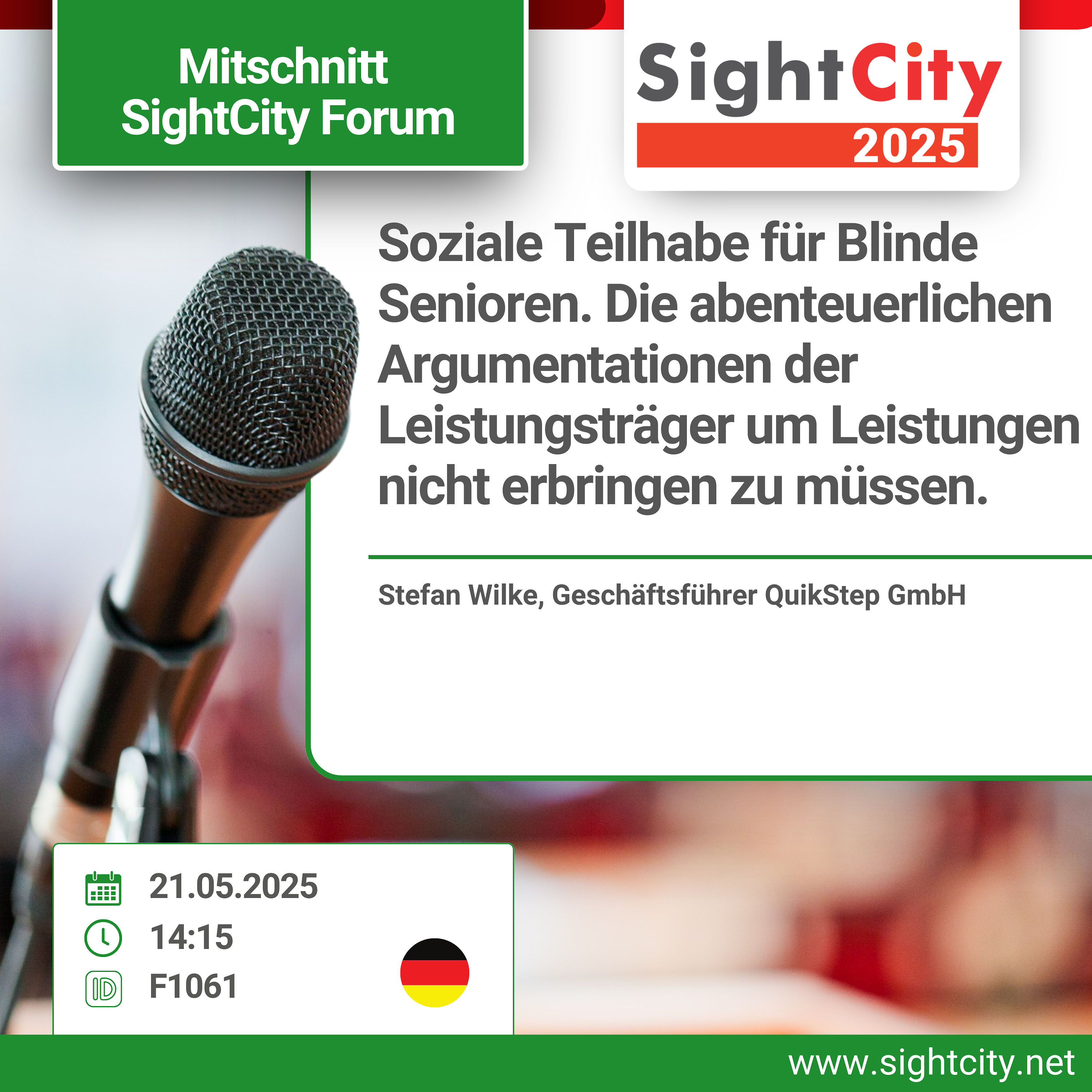 SightCity Forum 2025 - Soziale Teilhabe für blinde Senioren (F1061)