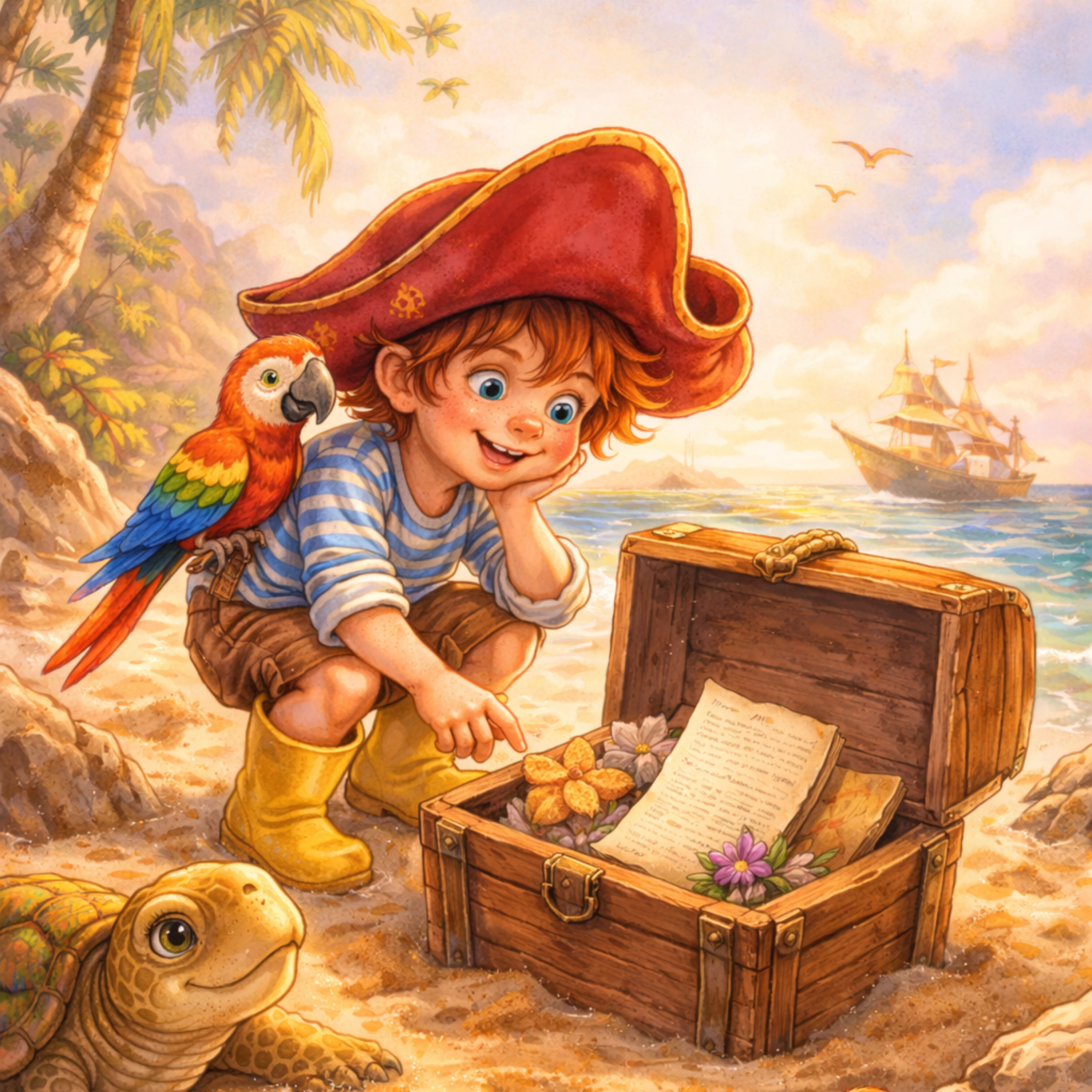 Simon und der geheimnisvolle Schatz am Felsenstrand | „Gute Nacht“-Geschichte”