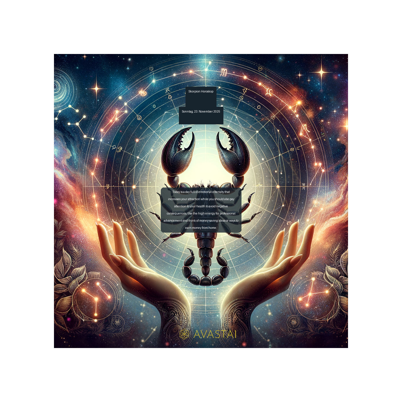 Skorpion Horoskop für den Sonntag, 23. November 2025: