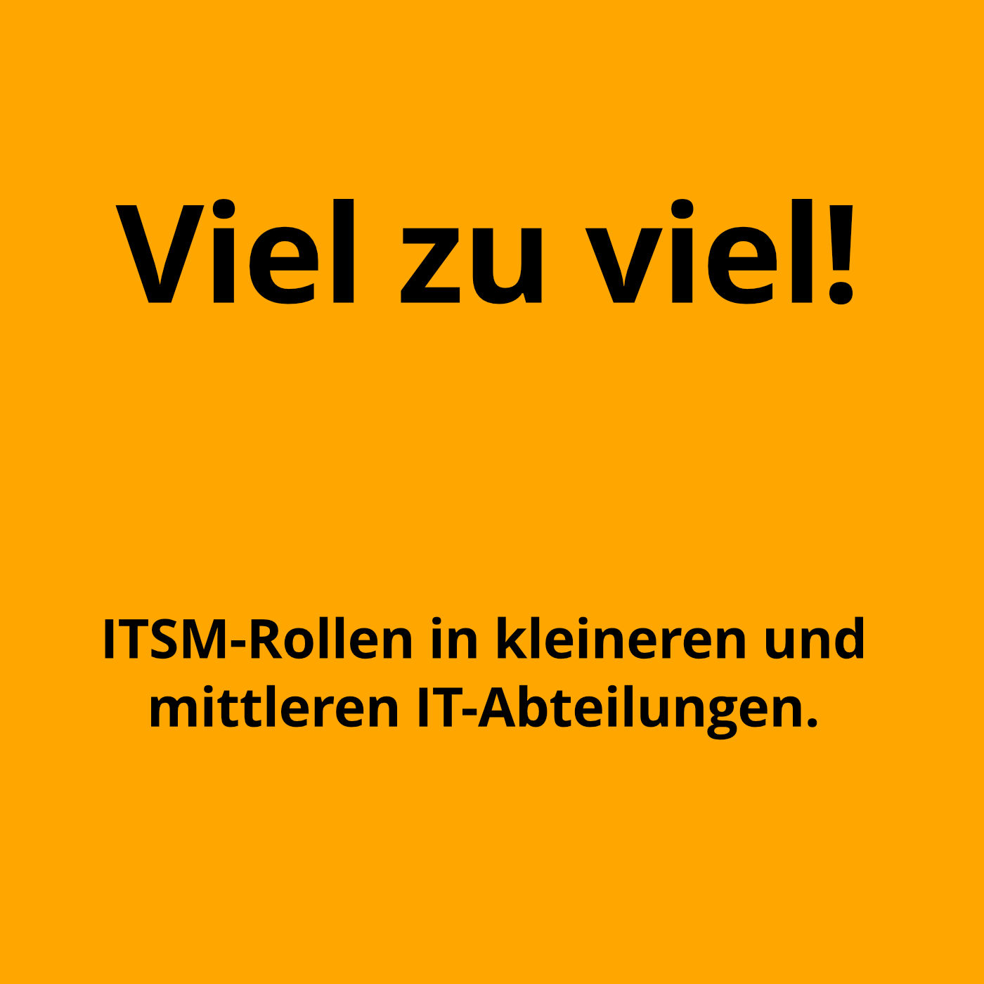 So viele ITSM-Rollen – so wenig Menschen
