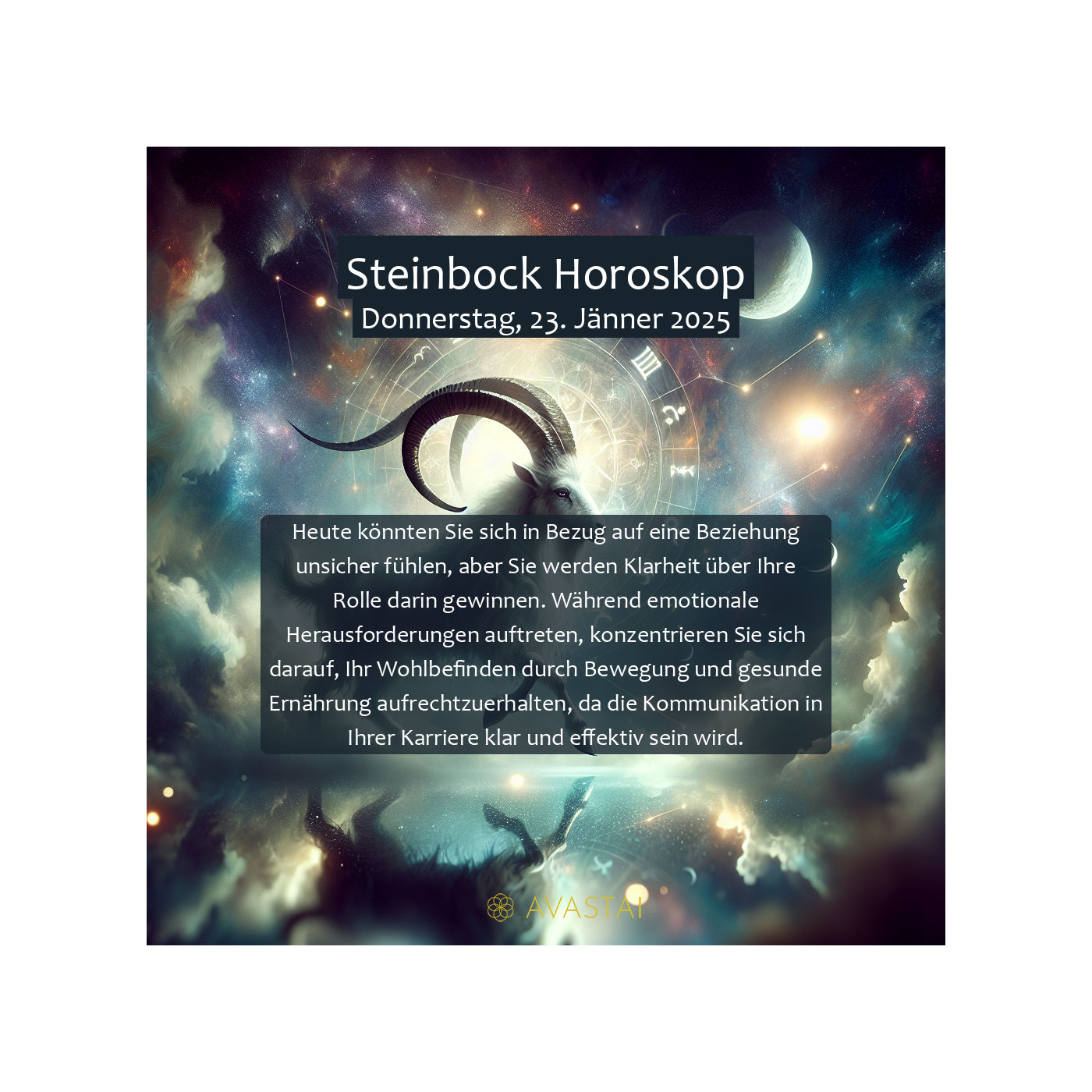 Steinbock Horoskop für den Donnerstag, 23. Jänner 2025: