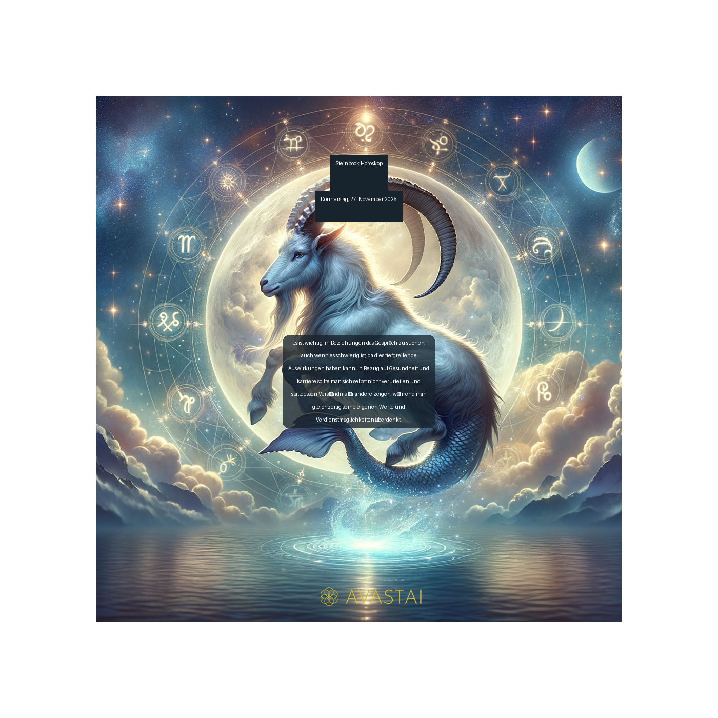 Steinbock Horoskop für den Donnerstag, 27. November 2025: