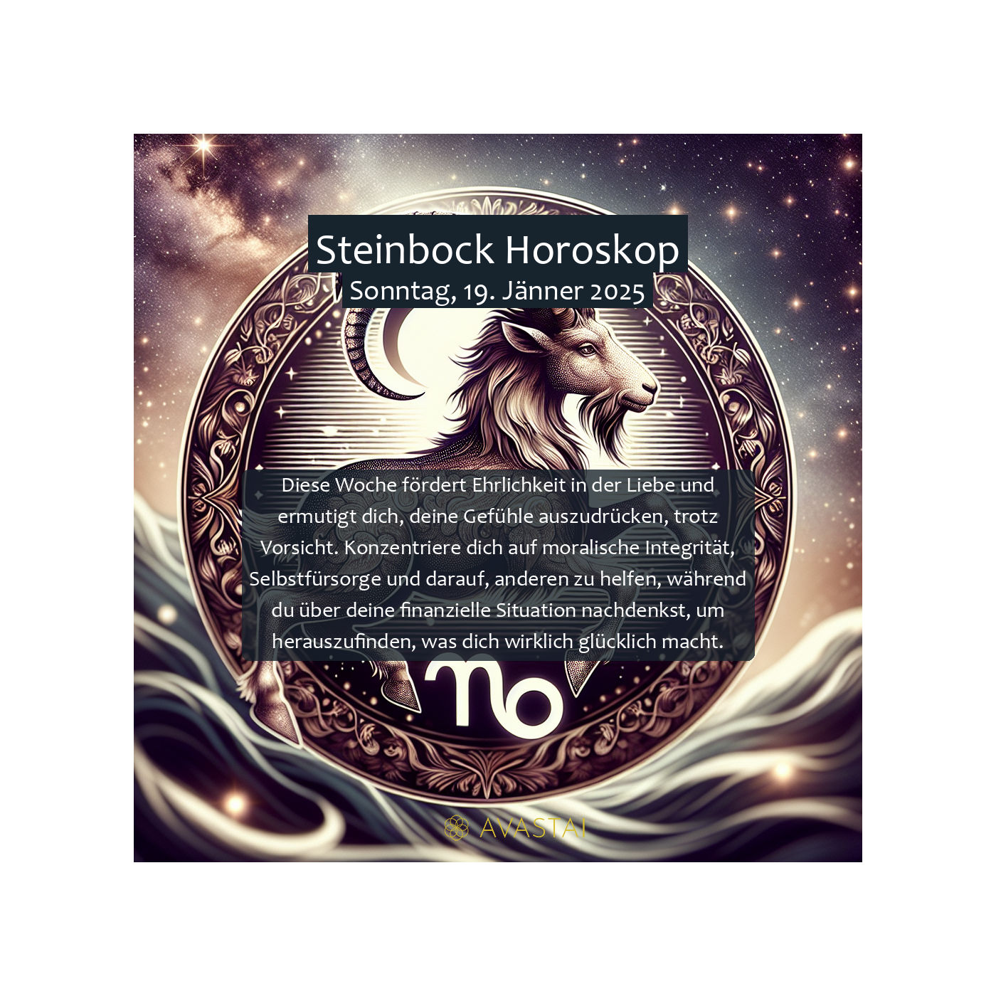 Steinbock Horoskop für den Sonntag, 19. Jänner 2025: