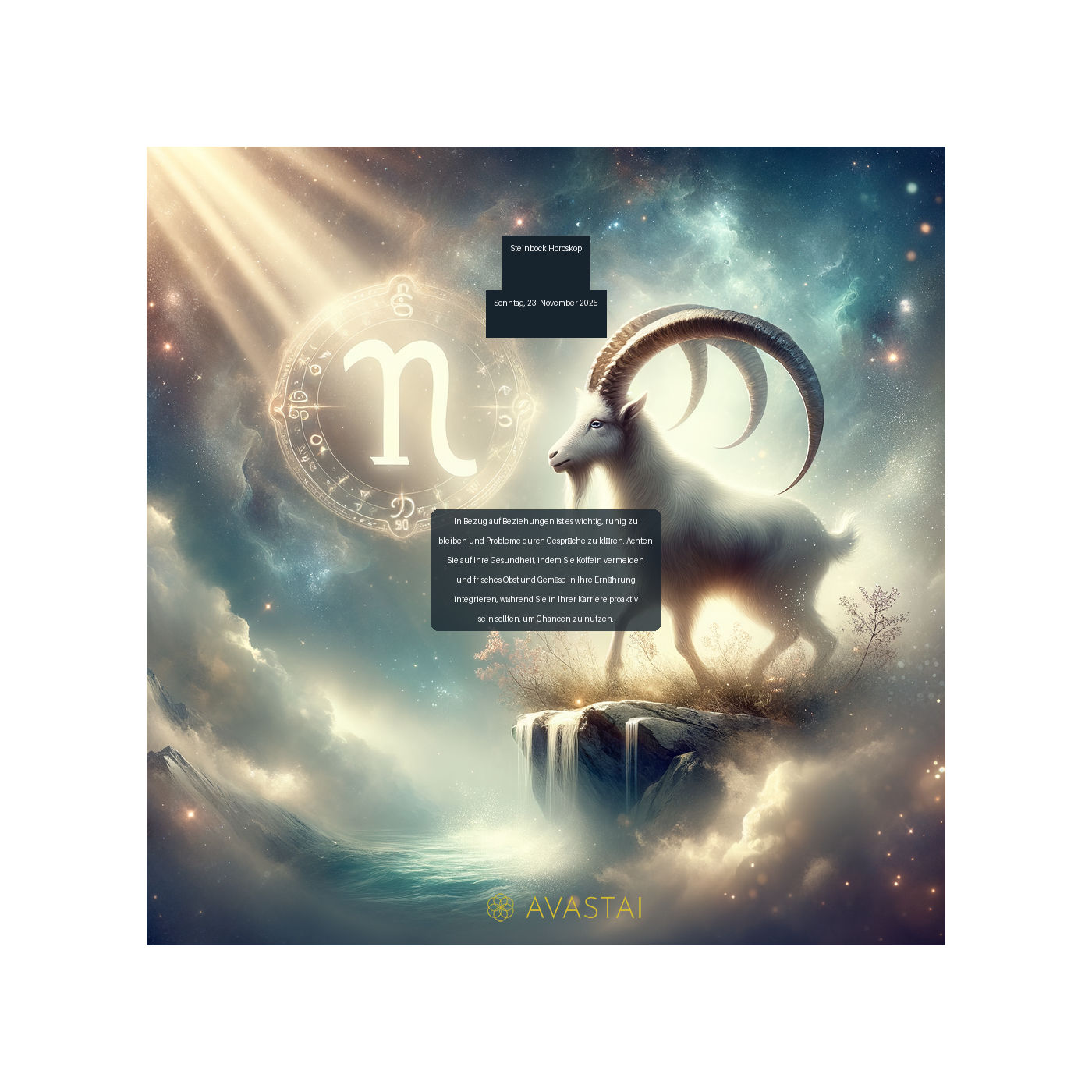 Steinbock Horoskop für den Sonntag, 23. November 2025: