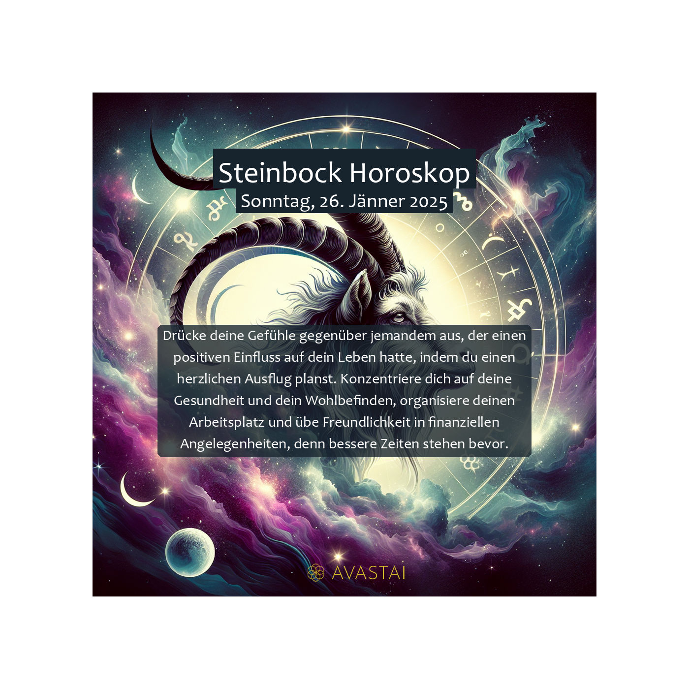 Steinbock Horoskop für den Sonntag, 26. Jänner 2025: