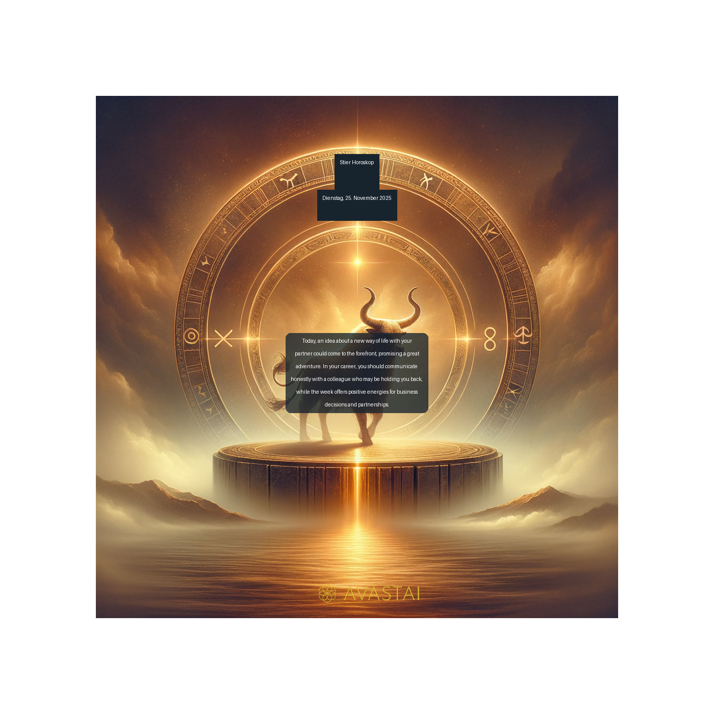 Stier Horoskop für den Dienstag, 25. November 2025:
