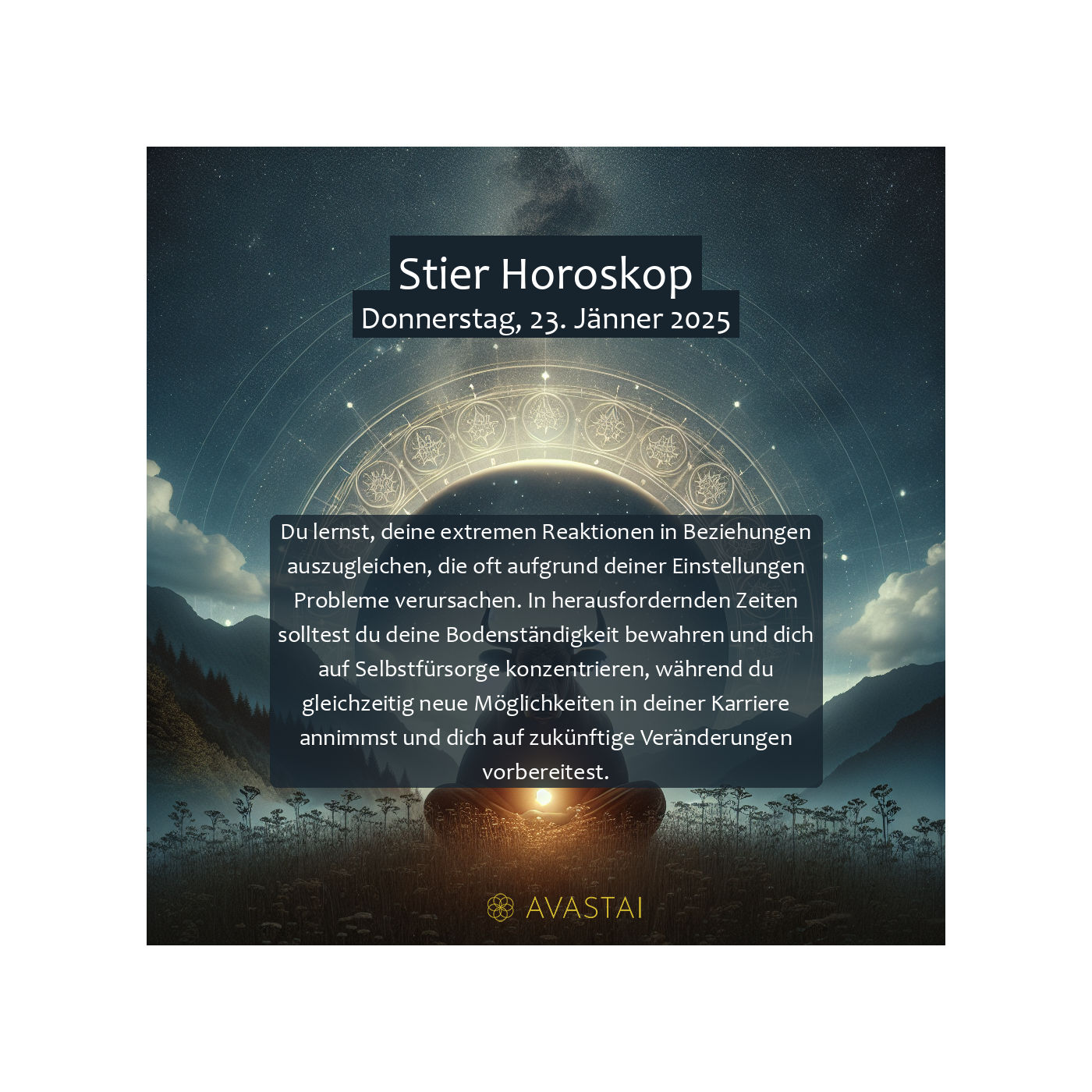 Stier Horoskop für den Donnerstag, 23. Jänner 2025: