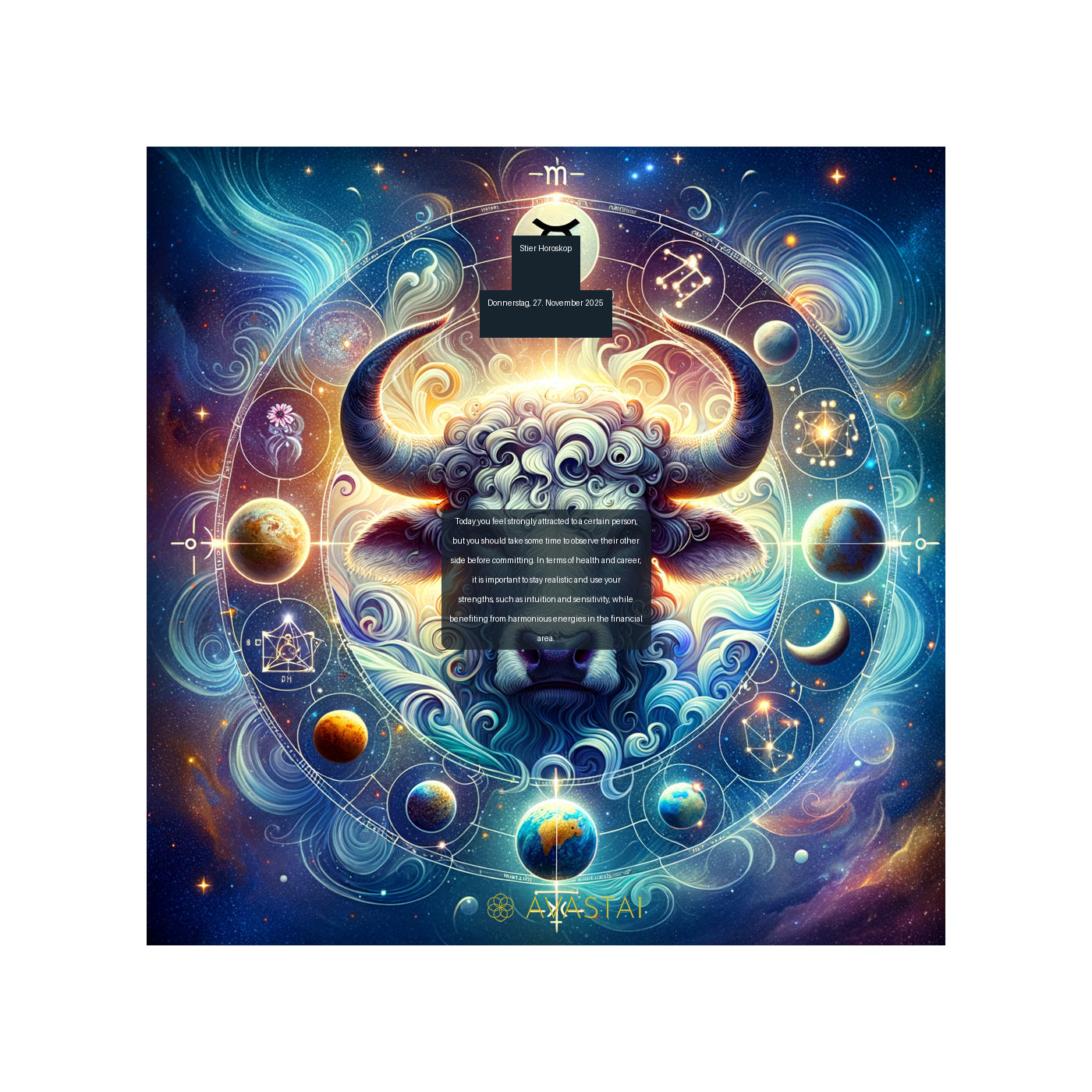 Stier Horoskop für den Donnerstag, 27. November 2025:
