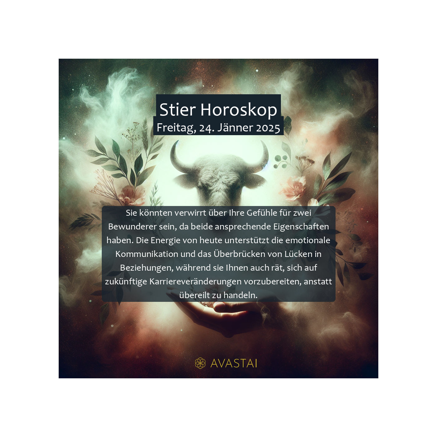 Stier Horoskop für den Freitag, 24. Jänner 2025: