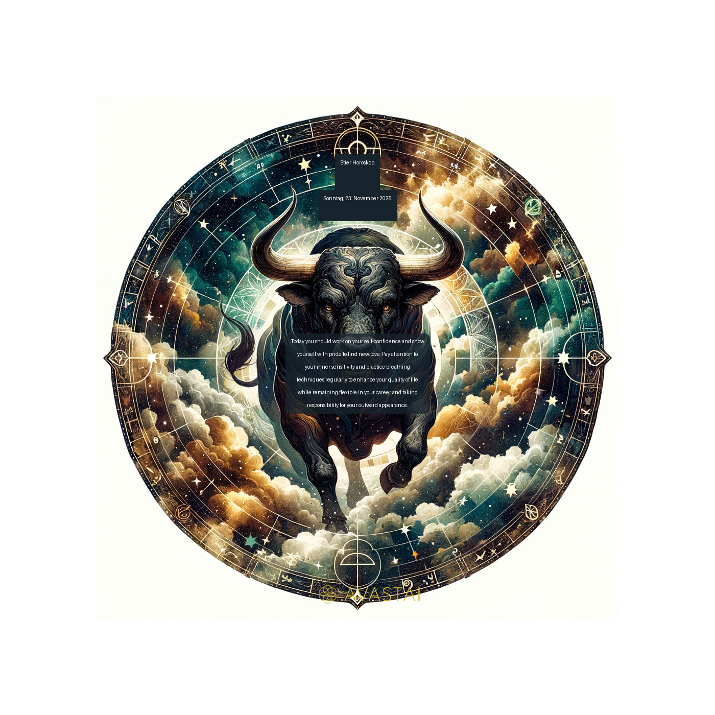 Stier Horoskop für den Sonntag, 23. November 2025: