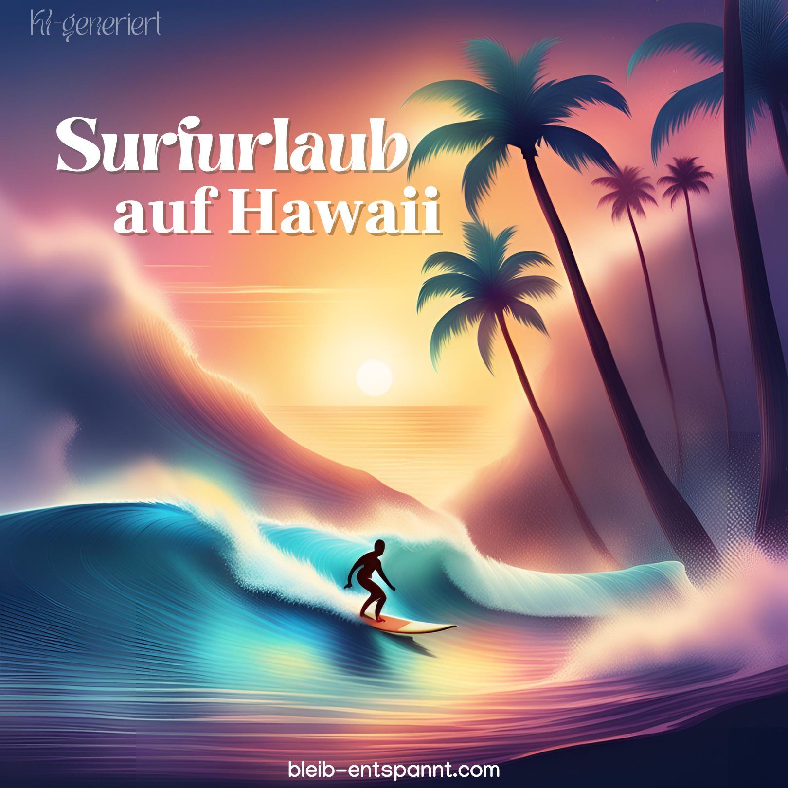 Traumreise für Kinder, Jugendliche und Erwachsene - Surfurlaub auf Hawaii - Geschichte übers Surfen