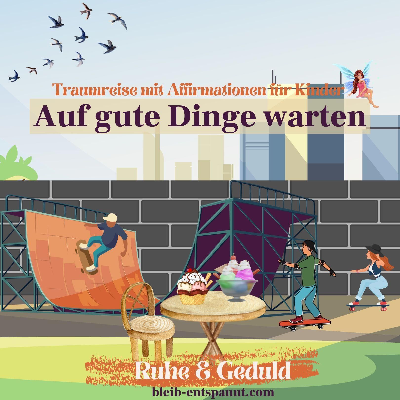 Traumreise für Kinder zum Einschlafen mit Affirmationen - Ruhe & Geduld - Geschichte mit Skateboard
