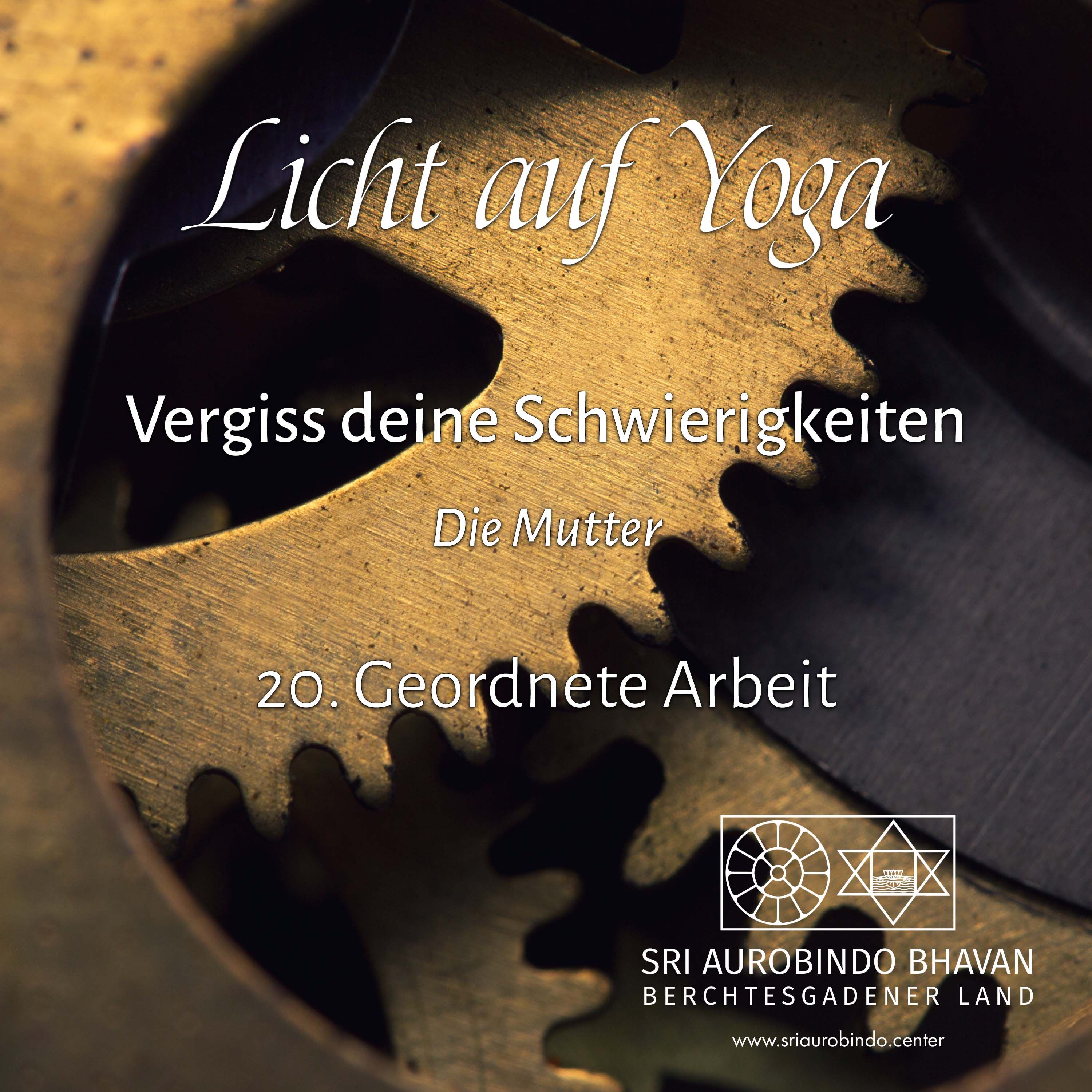 Vergiss deine Schwierigkeiten (20) – Geordnete Arbeit