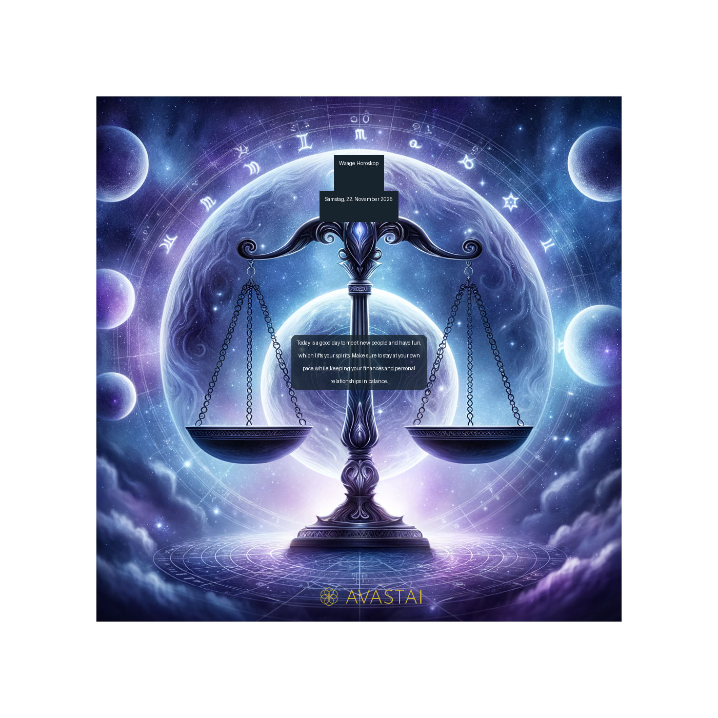 Waage Horoskop für den Samstag, 22. November 2025: