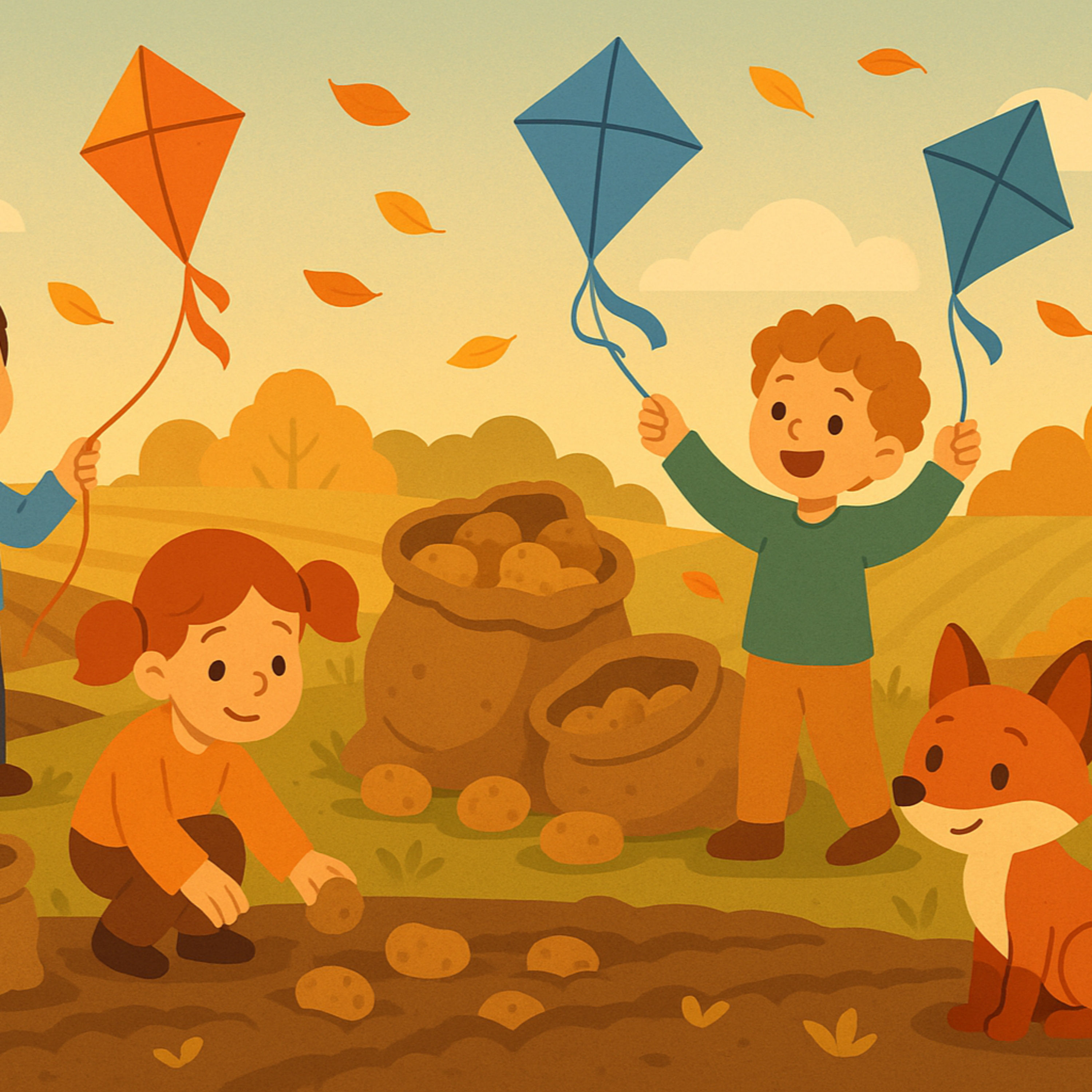 Warum wir Herbstferien haben – Von Kartoffelernte & bunten Blättern | „Gute Nacht“-Geschichte