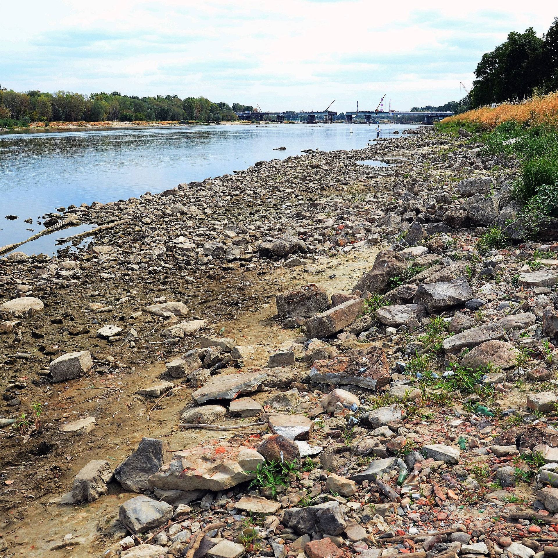 Wenn der Fluss kaum Wasser führt - Niedrigwasser an der Weichsel