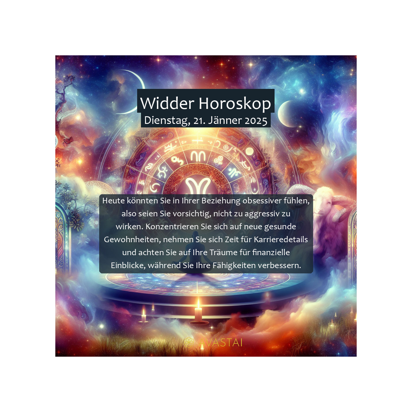 Widder Horoskop für den Dienstag, 21. Jänner 2025:
