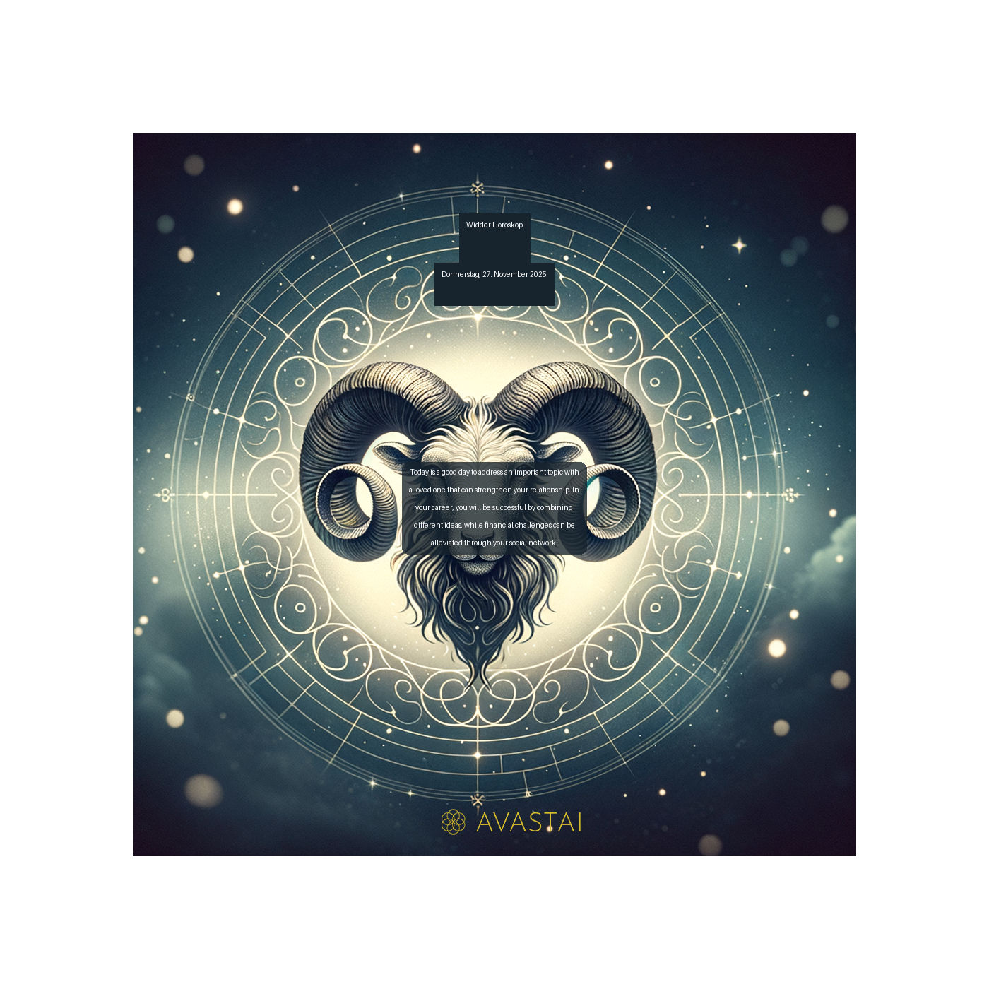 Widder Horoskop für den Donnerstag, 27. November 2025: