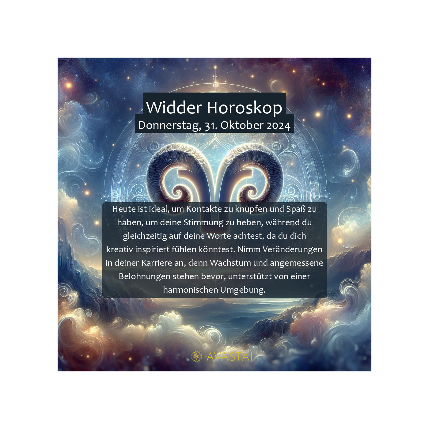 Widder Horoskop für den Donnerstag, 31. Oktober 2024: