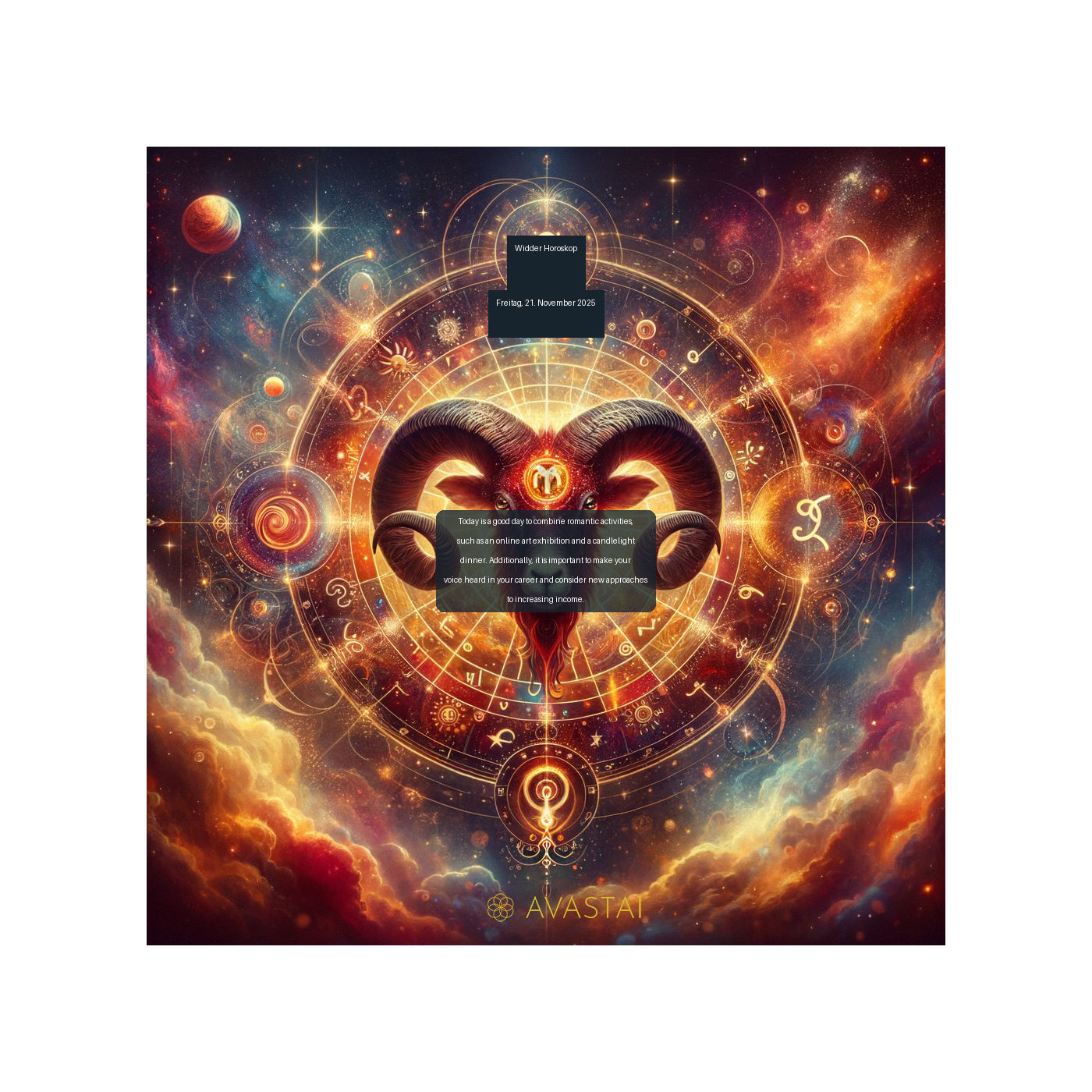 Widder Horoskop für den Freitag, 21. November 2025: