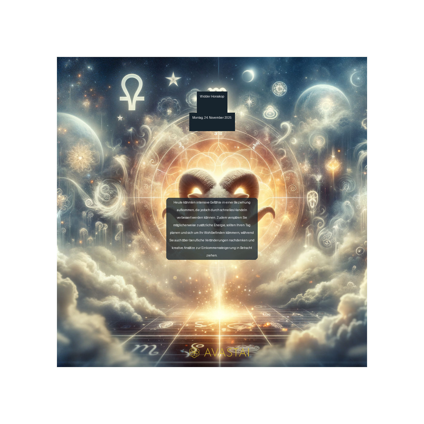 Widder Horoskop für den Montag, 24. November 2025: